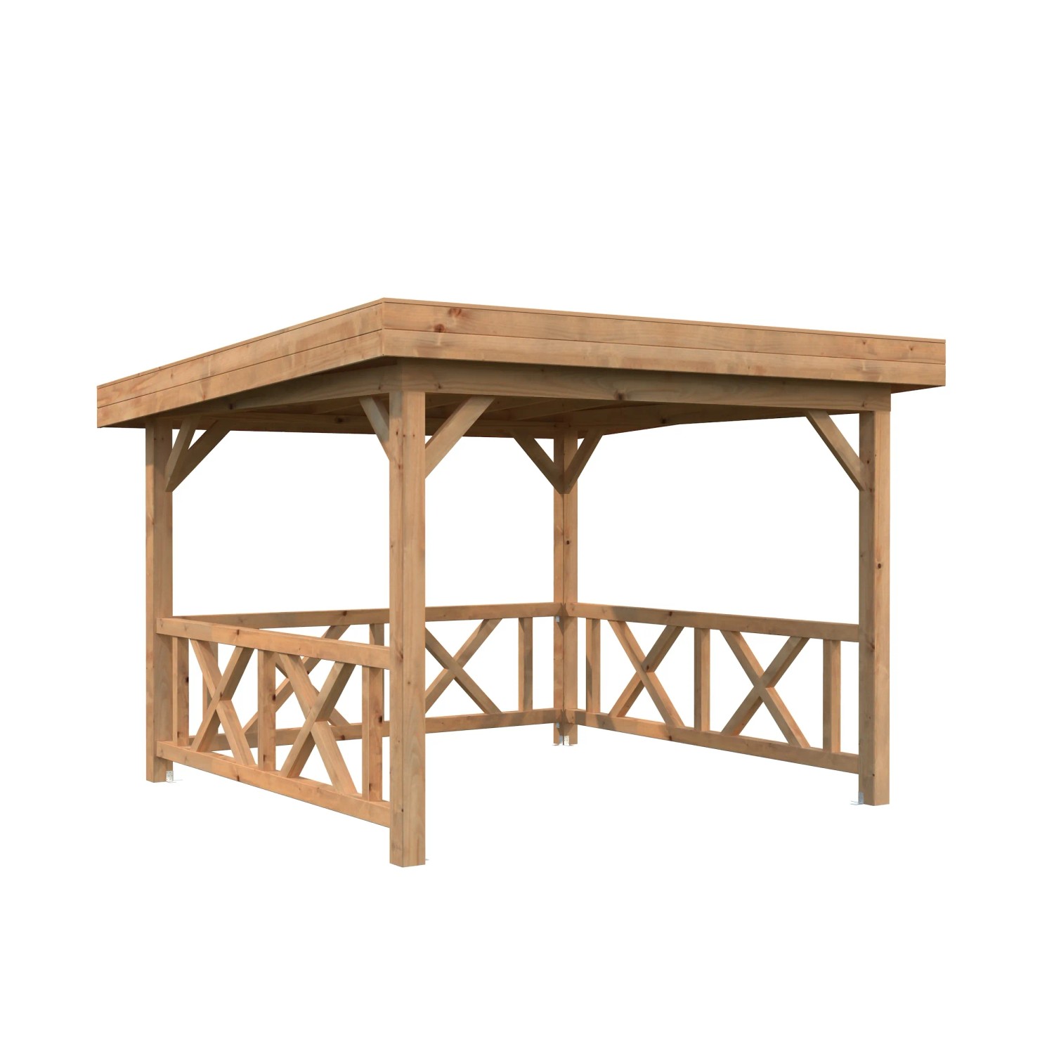 Palmako Pavillon Lenna Set 301 Braun Tauchgrundiert 300 cm x 300 cm FSC®