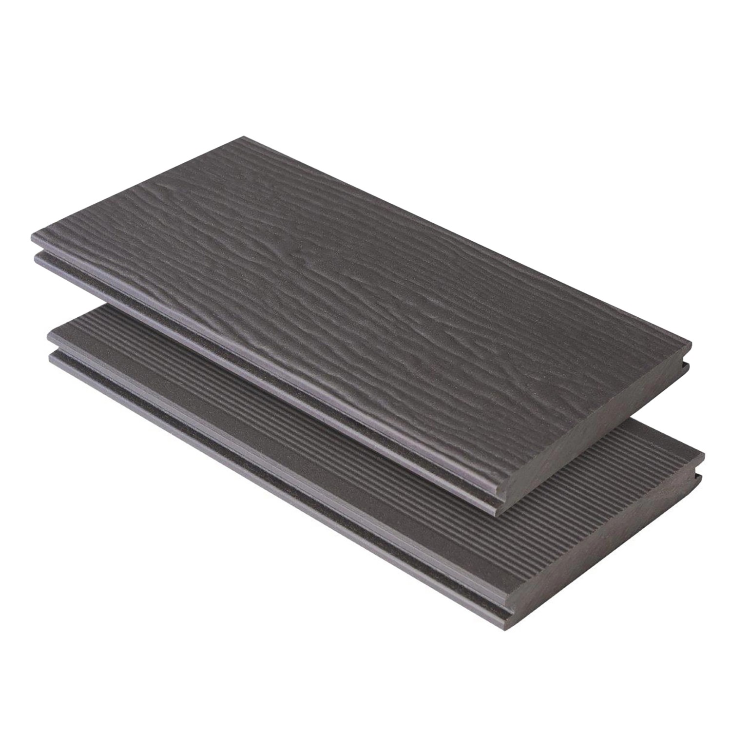 Kovalex Terrassendiele WPC Massiv Graubraun 300 cm x 14,5 cm x 2 cm