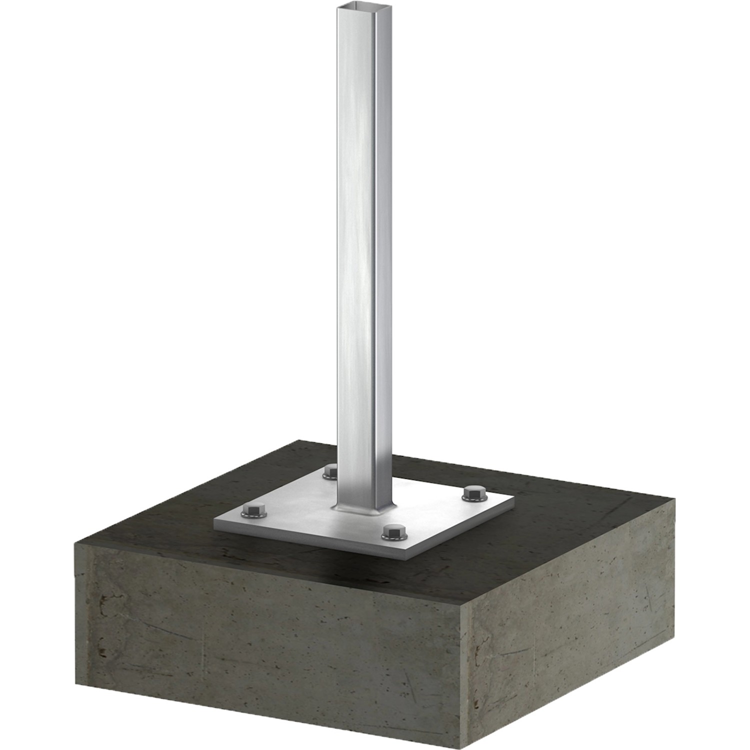 ZacAlu Bodenanker zum Aufdübeln für Zaunpfosten 7,3 cm x 7,3 cm