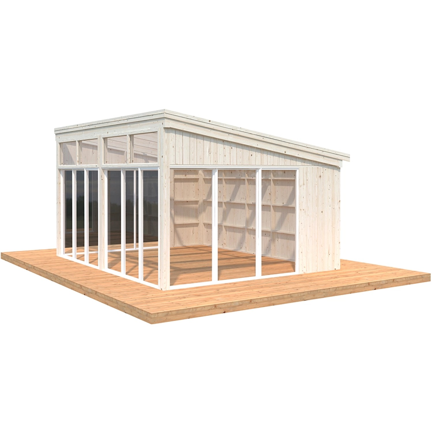 Palmako Pavillon Nova 17,8 m² Natur Unbehandelt 502 cm x 396 cm