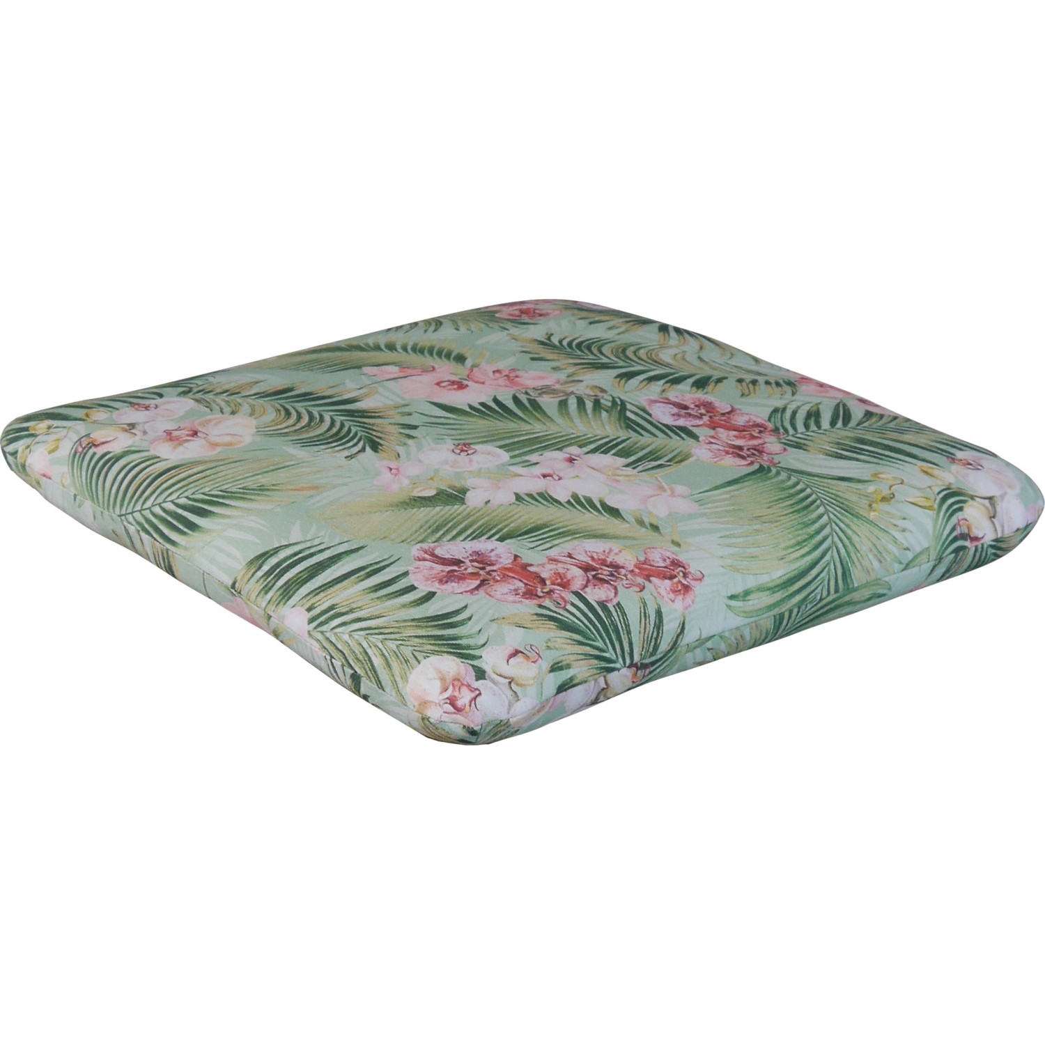Angerer Sitzkissen Bangkok Blätter Blumen Grün-Pink