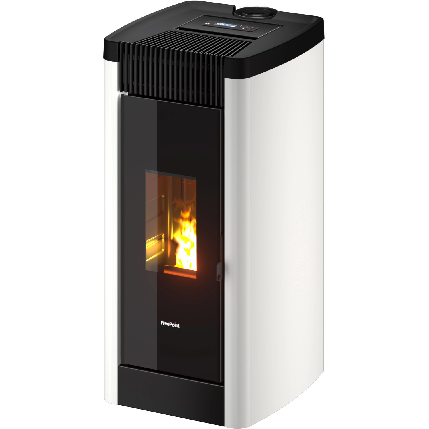Freepoint Pelletofen FreePoint Pelletofen STEE Stahl Weiß 8,5 kW mit Automatik