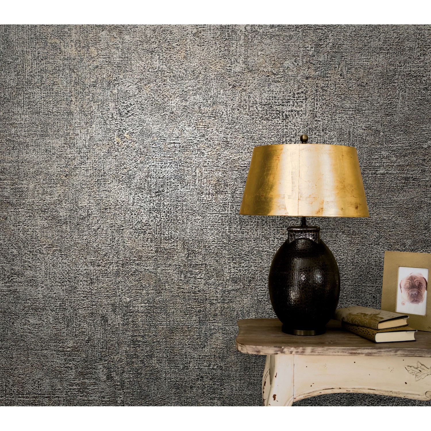 Marburg Vliestapete Vintage Deluxe Roststruktur Grau-Anthrazit FSC®