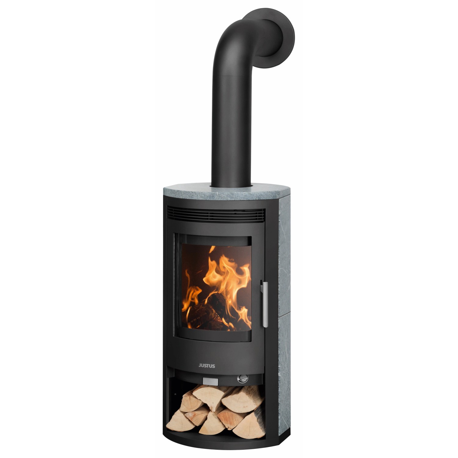 Justus Baltrum 2.0 Kaminofen Speckstein Schwarz-Speckstein 5,5 kW mit Automatik