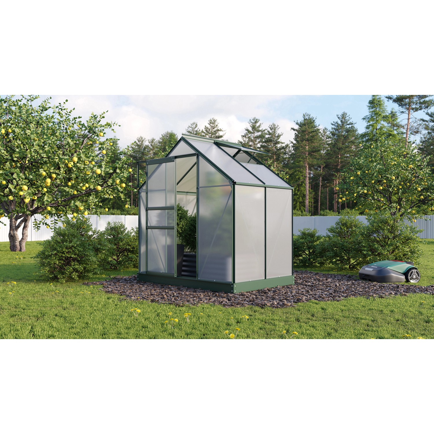 Vitavia Gewächshaus Planet 2500 Schwarz 2,5 m² inkl. Fundamentrahmen