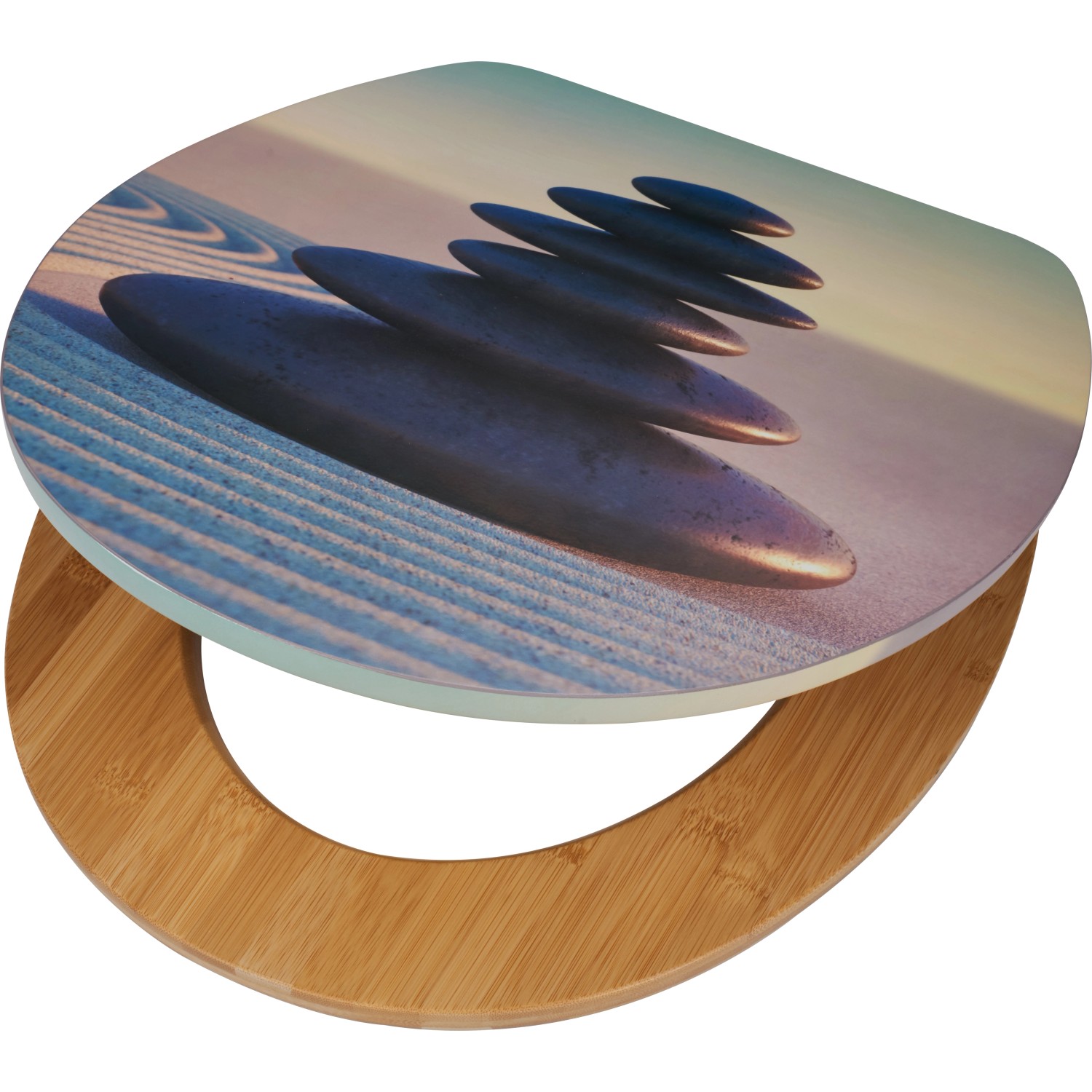 baliv WC-Sitz Holena mit Absenkautomatik Holzkern Steine am Strand