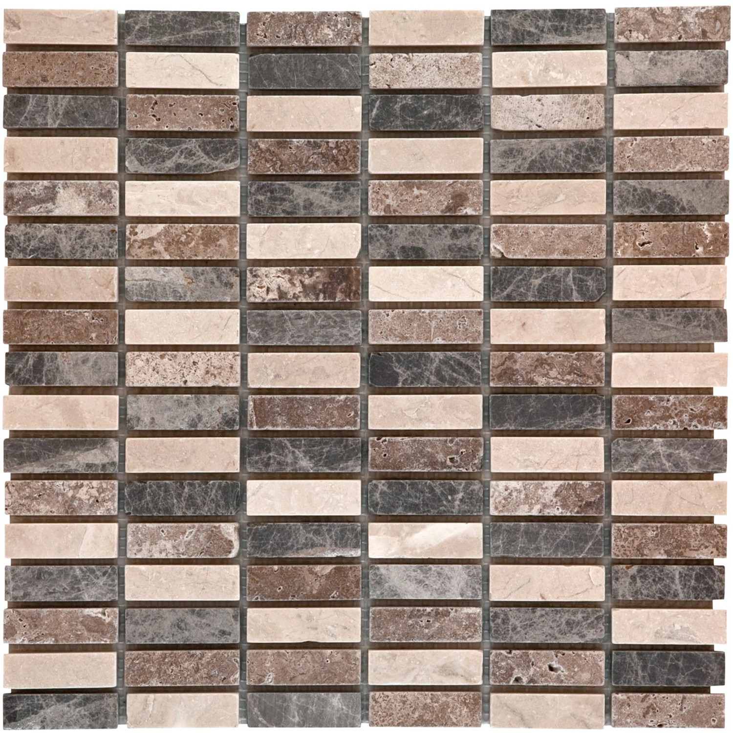 Mosaikmatte Naturstein Atlas Multicolor 30 cm x 30 cm