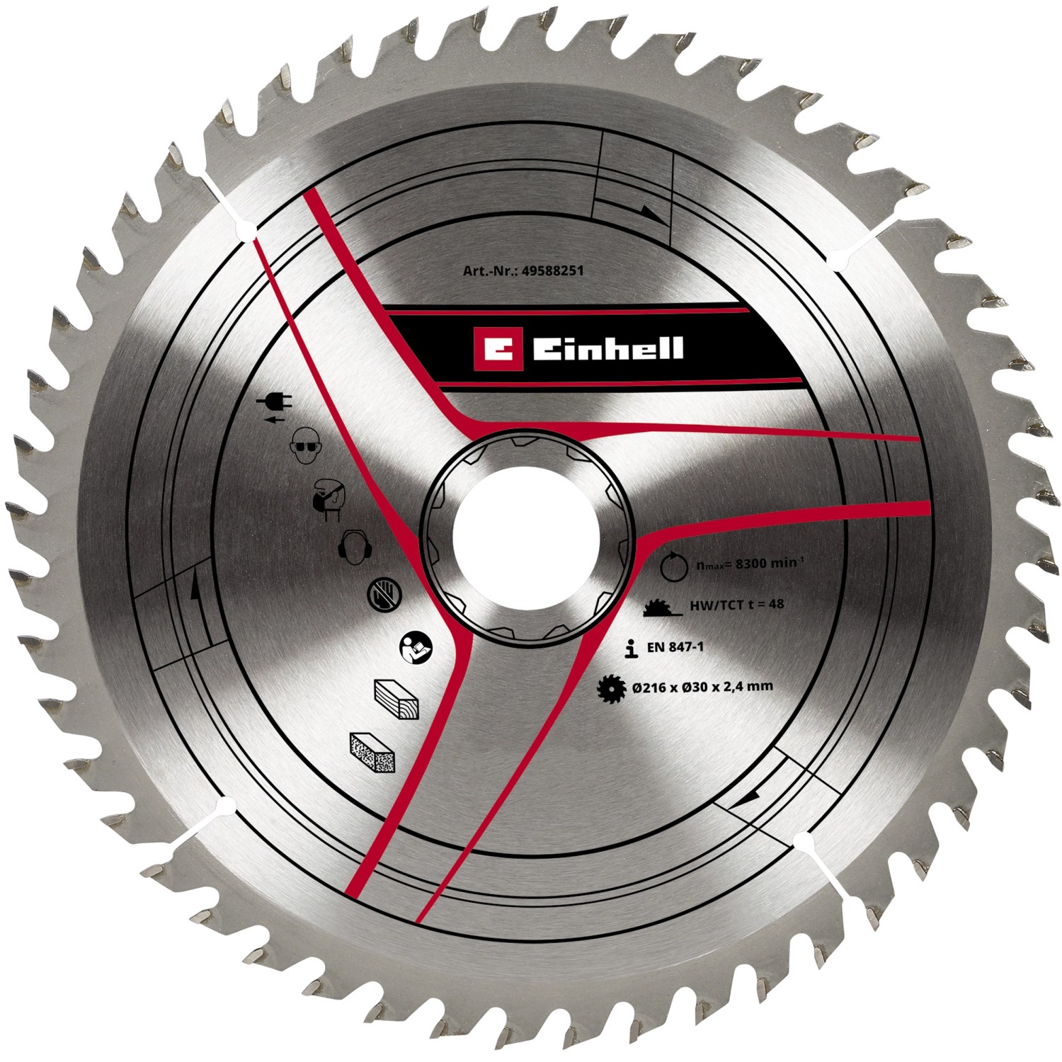 Einhell Accessory Sägeblatt für stationäre Sägen HM Ø 216 x 30 x 2,4 mm Z48