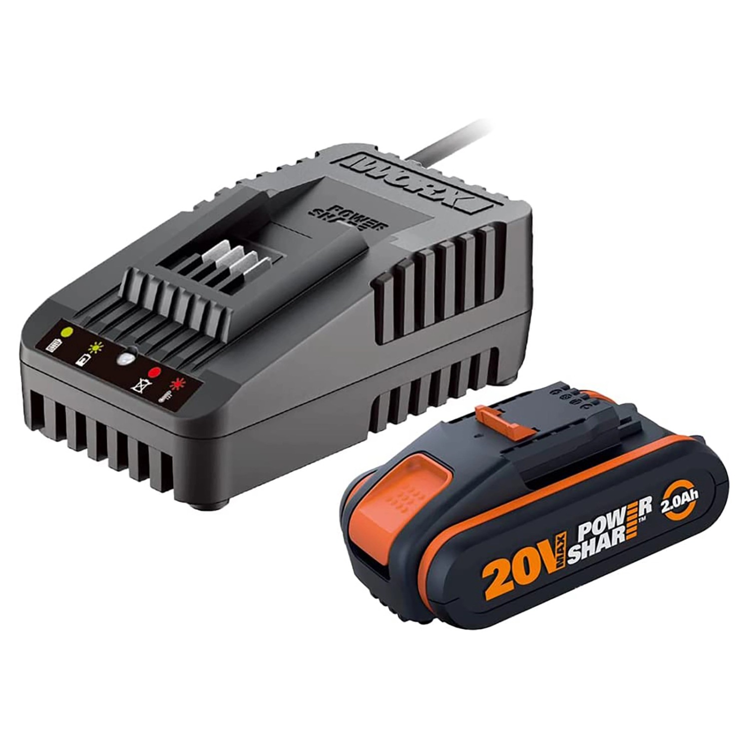 Worx 20V 2Ah Set Akku und Ladegerät WA3601