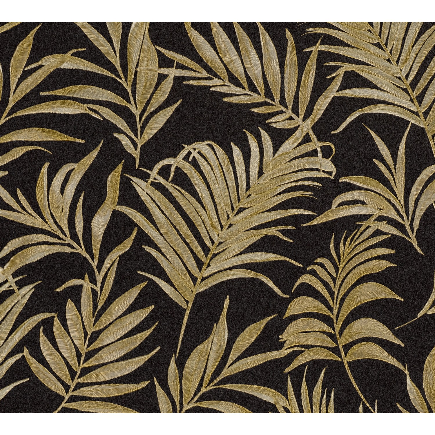 AS Creation Vliestapete Palmen 10,05 m x 0,53 m Schwarz-Gold FSC®