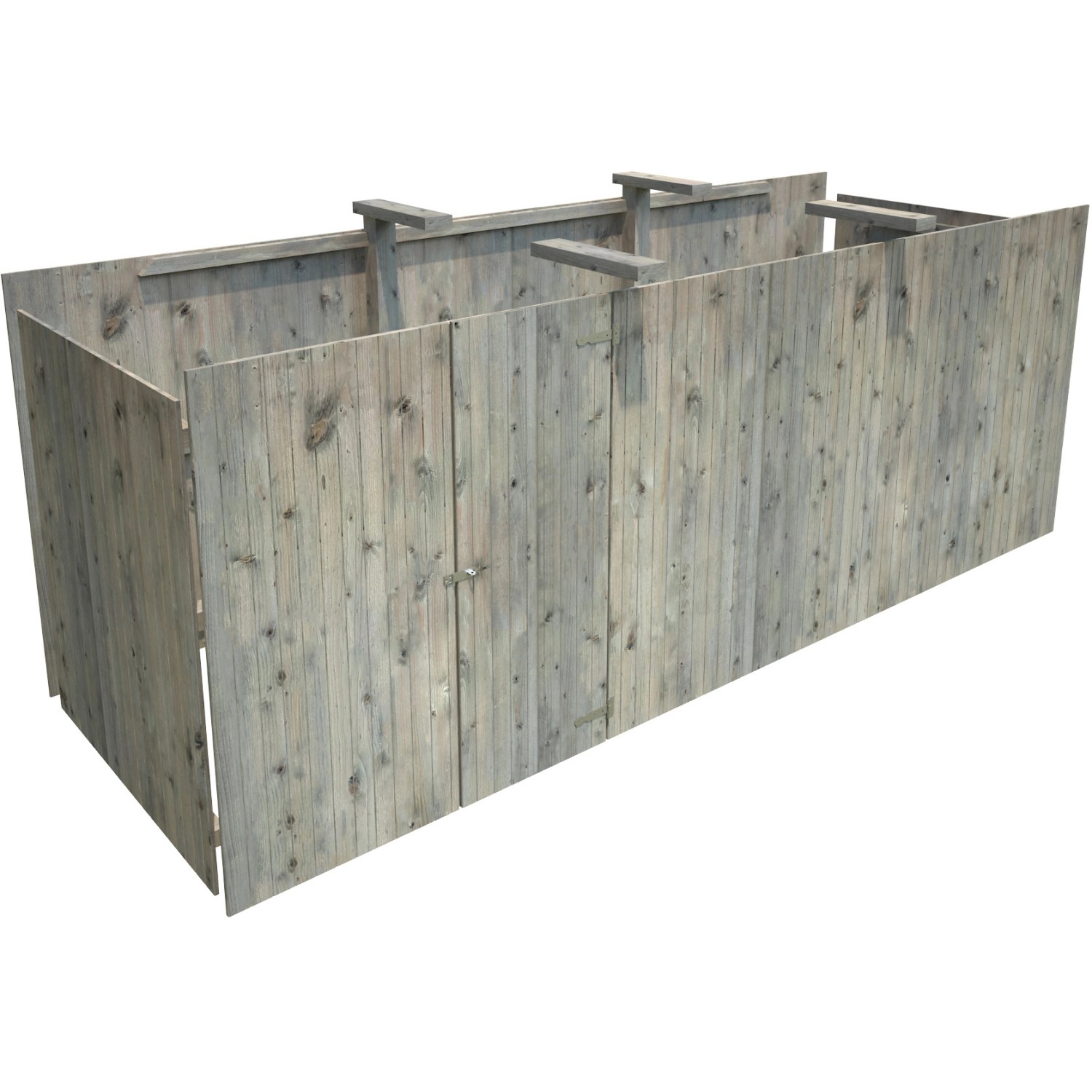 Palmako Anbauschuppen für Carport Karl Grau tauchgrundiert 600 cm x 762 cm