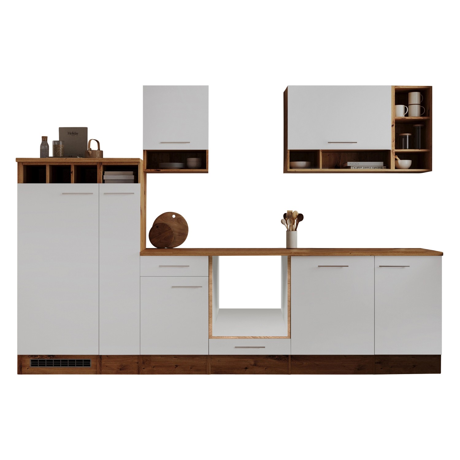 Respekta Küchenzeile Hilde LBBEKB310EWC ohne E-Geräte 310 cm Weiß