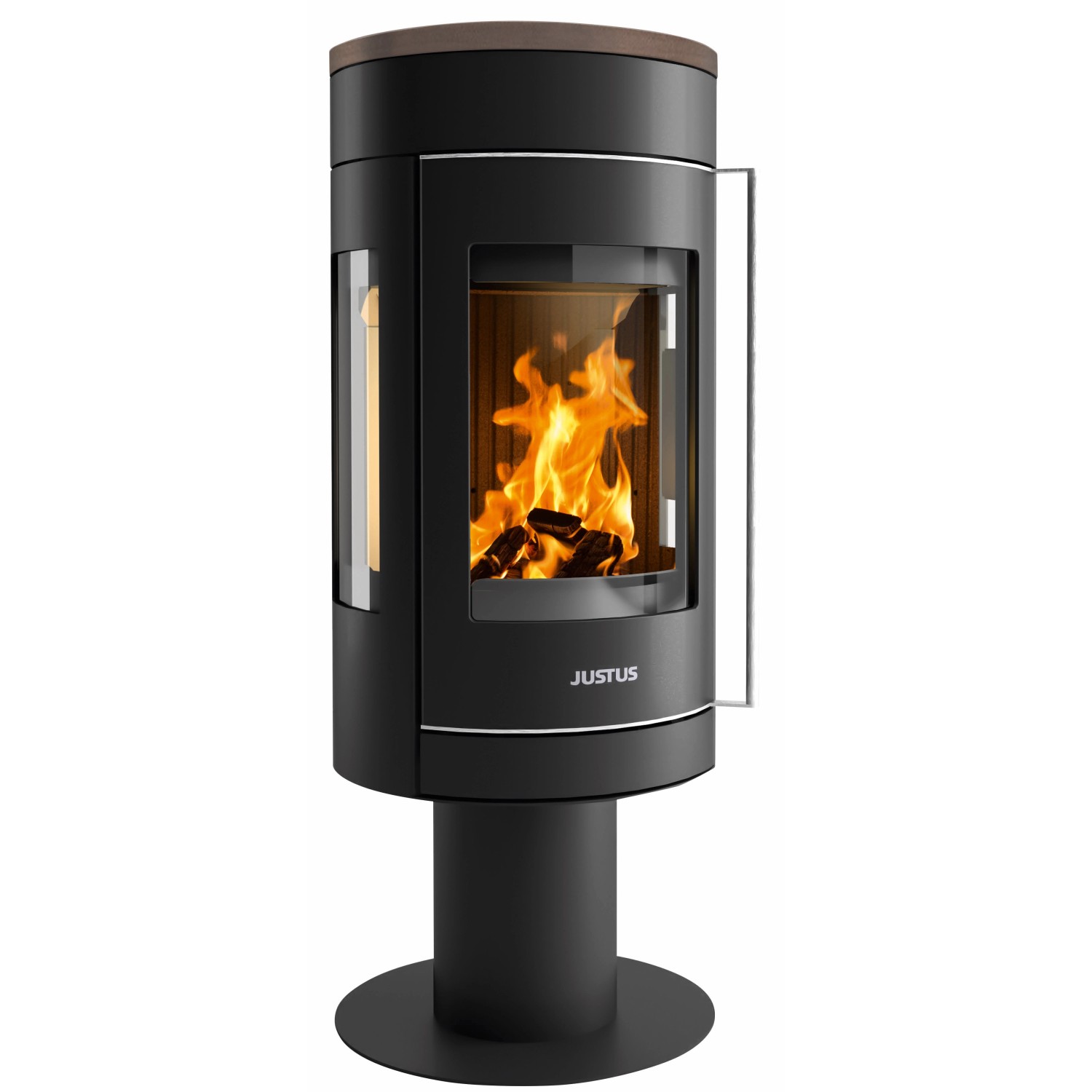 Justus Meva Kaminofen Keramik Schwarz 5,5 kW