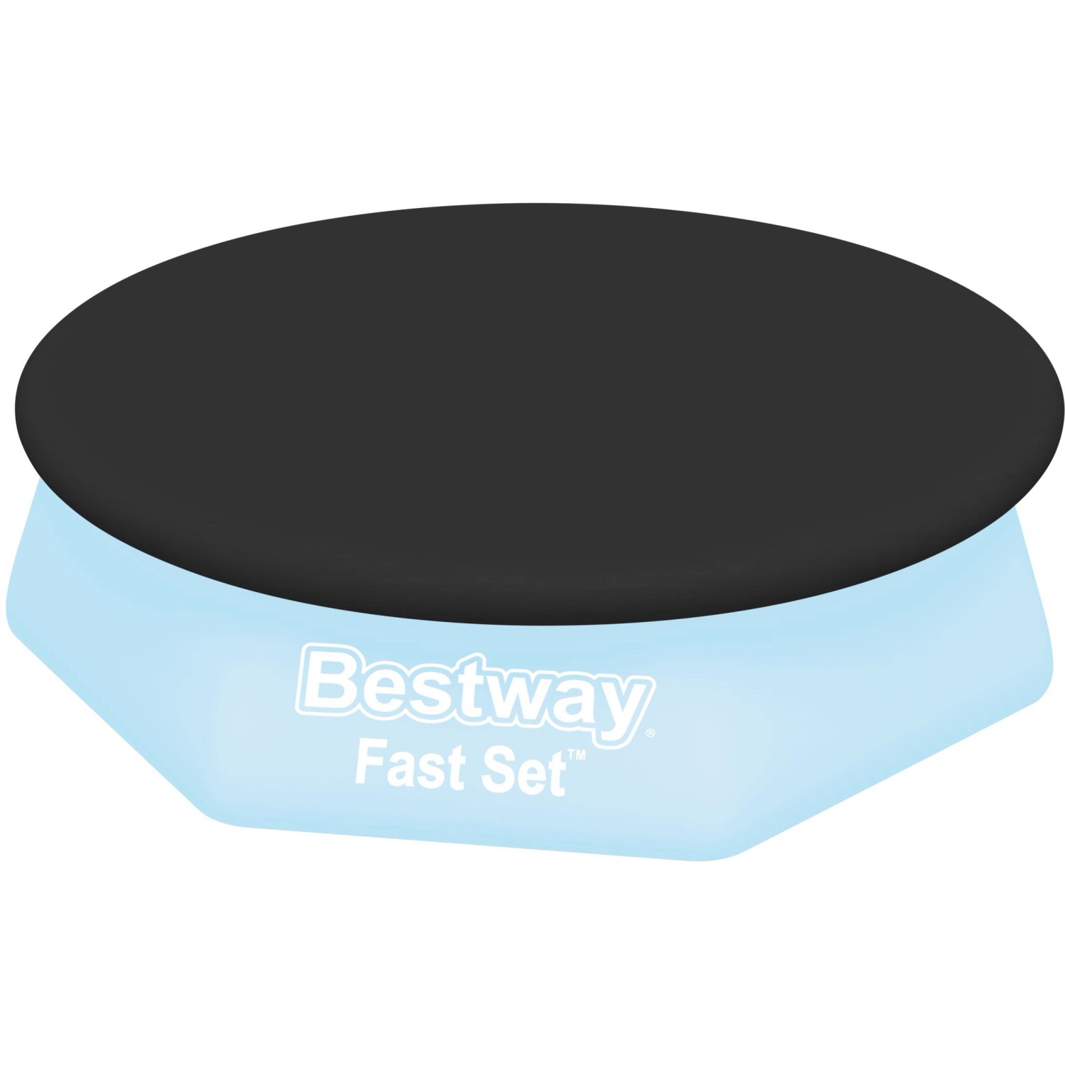 Bestway PVC-Abdeckplane für Fast Set Pool Ø 240 cm Schwarz rund