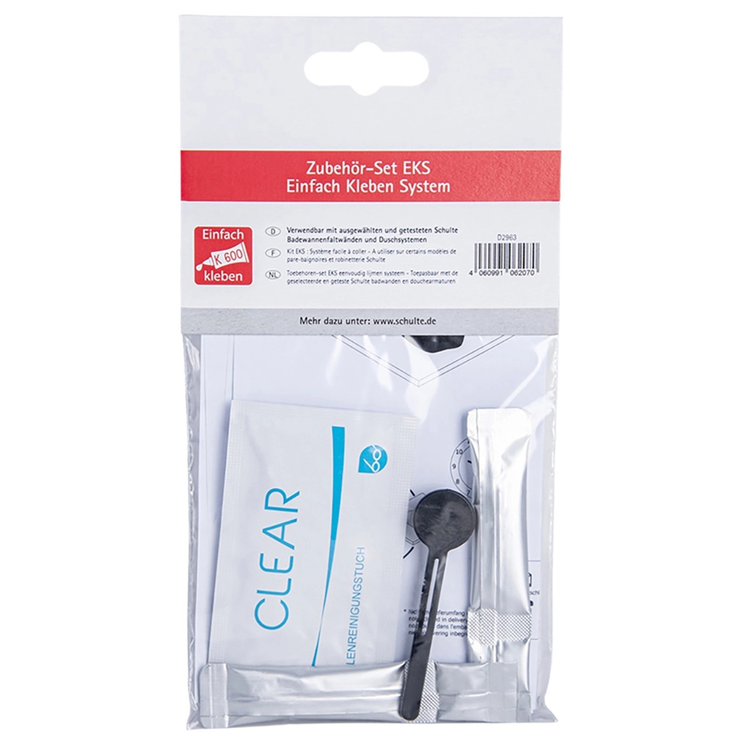 Schulte Zubehör Set EKS Komfort K600 Kleber für Badewannenfaltwände