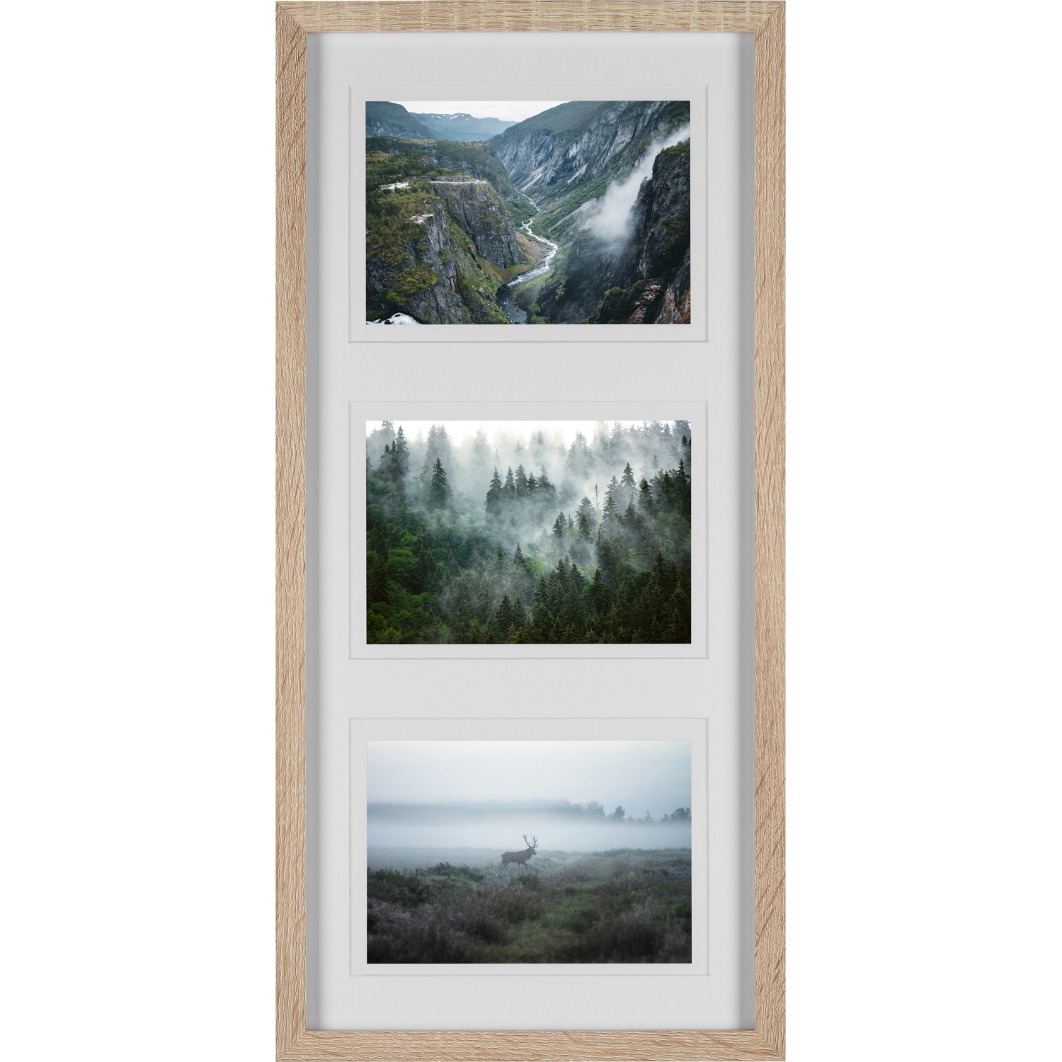 MDF-Bilderrahmen Breit Eiche Gekälkt 23 cm x 50 cm