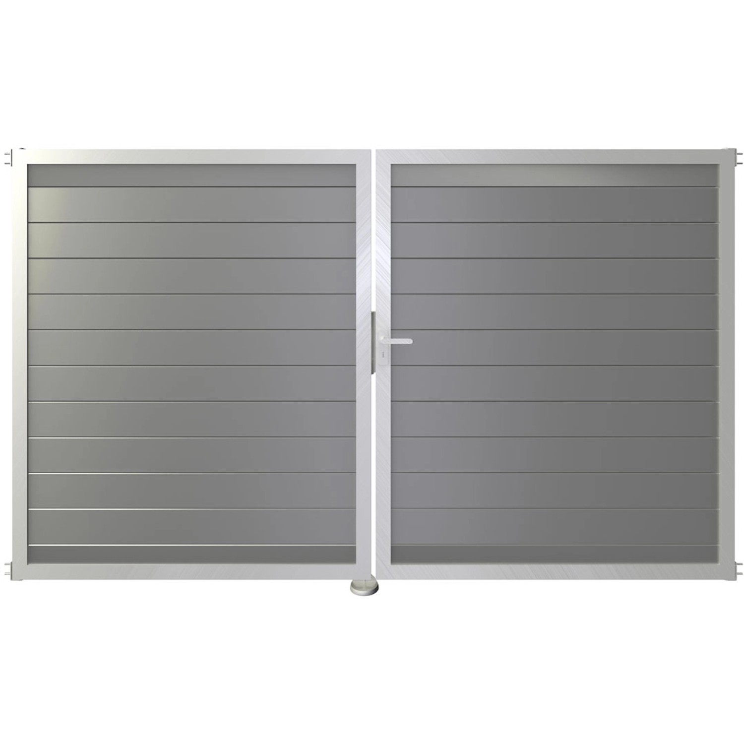 GroJa Steckzaun Tor Lumino DIN Rechts EV1 Silbergrau