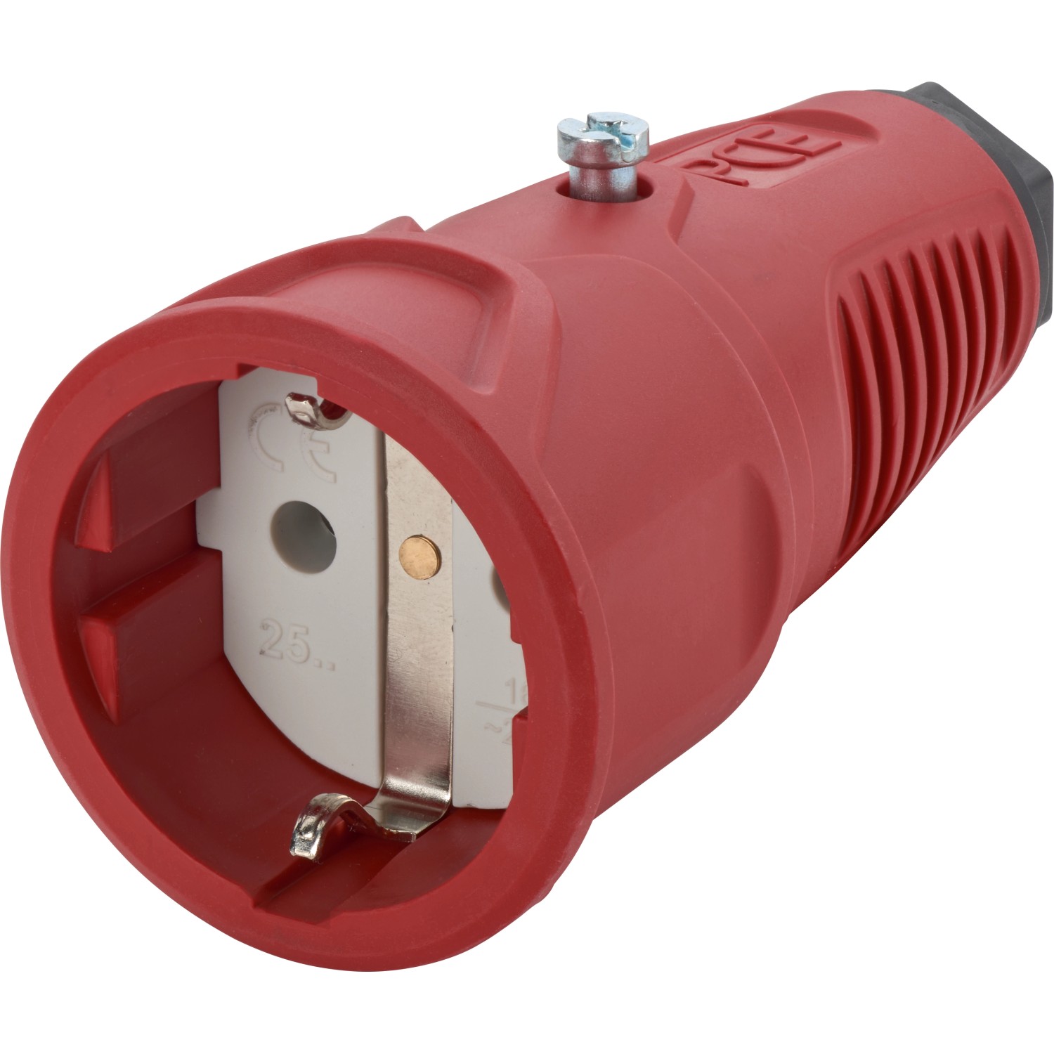 PCE Schutzkontakt Gummi-Kupplung Rot Lang