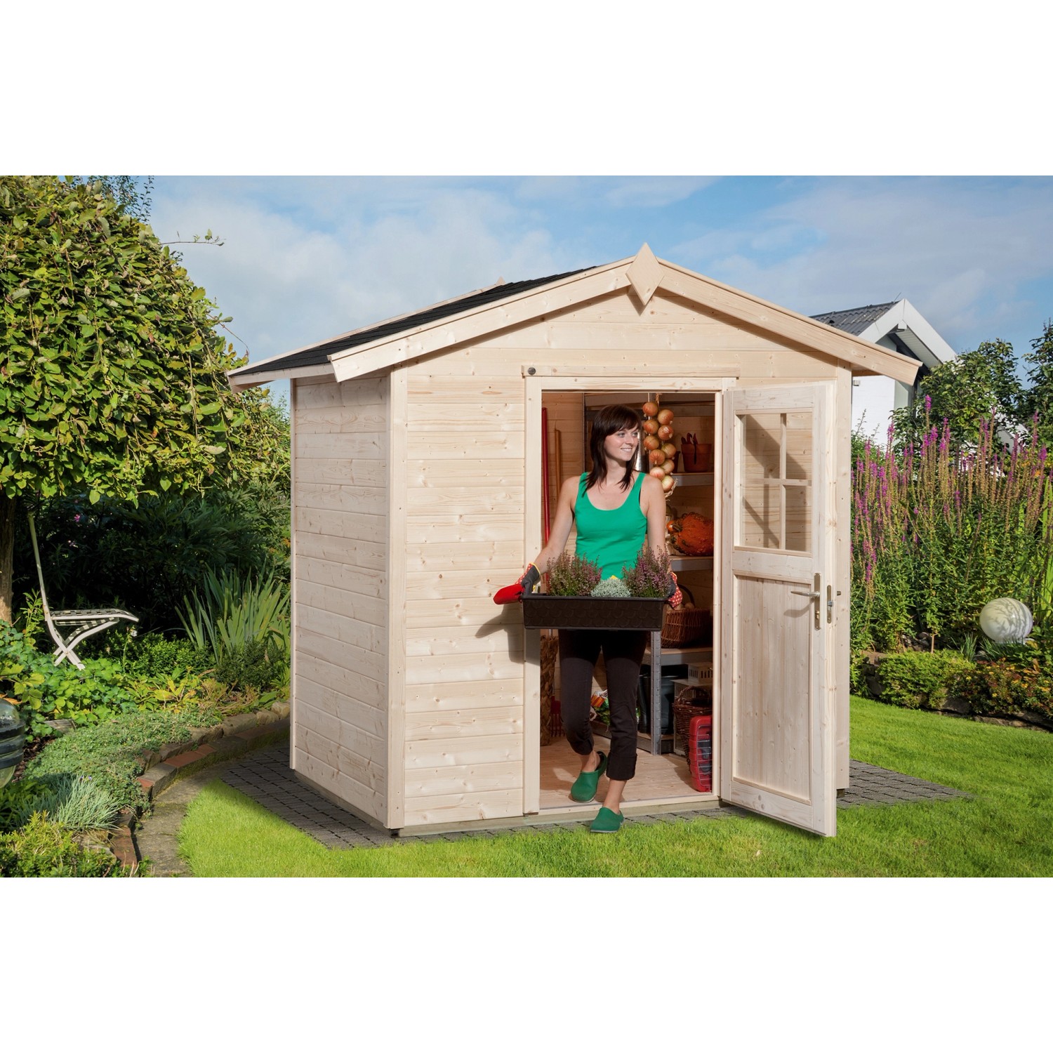 Weka Holz-Gartenhaus Gartenhaus 223 Satteldach Unbehandelt 178 cm