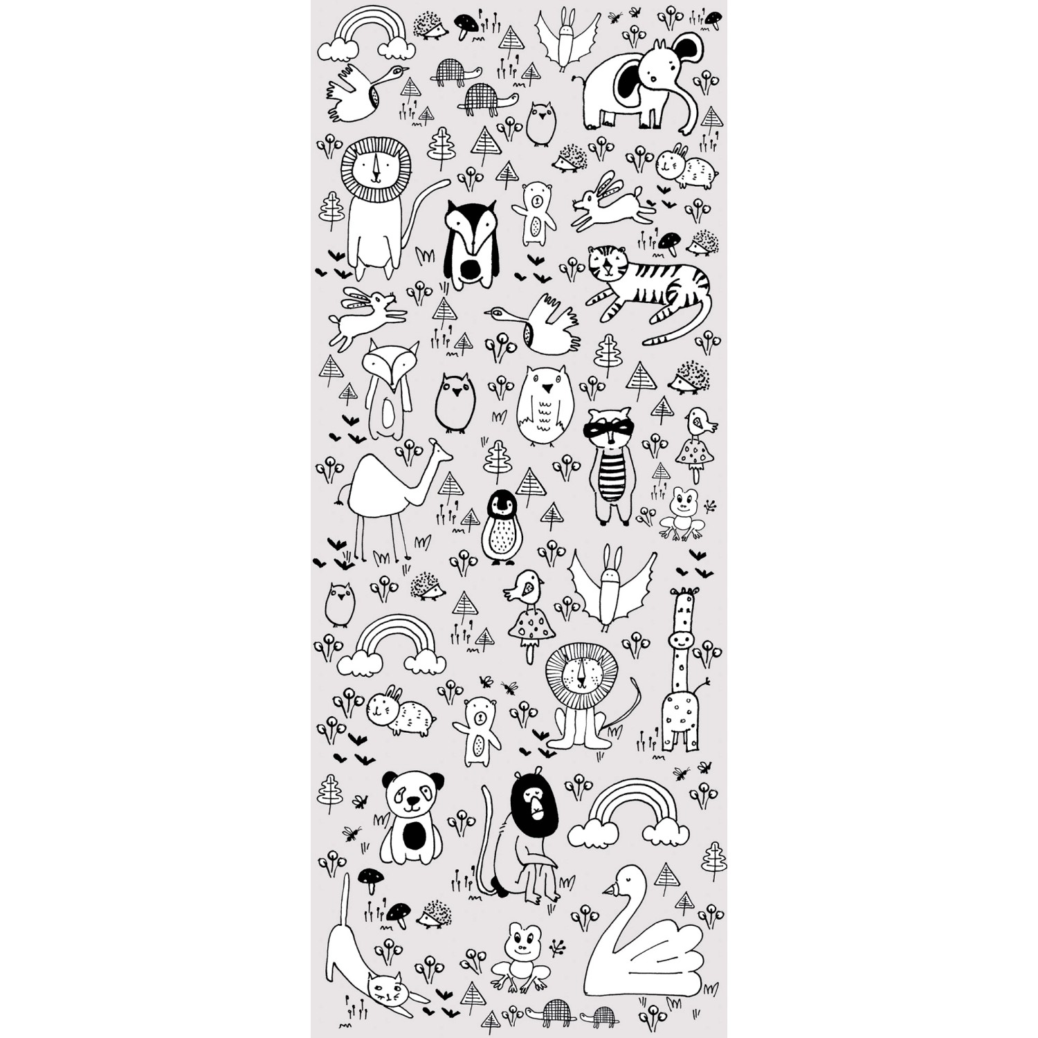 Komar Fototapete Vlies Scribble Park Panel 100 x 250 cm 100 x 250 cm