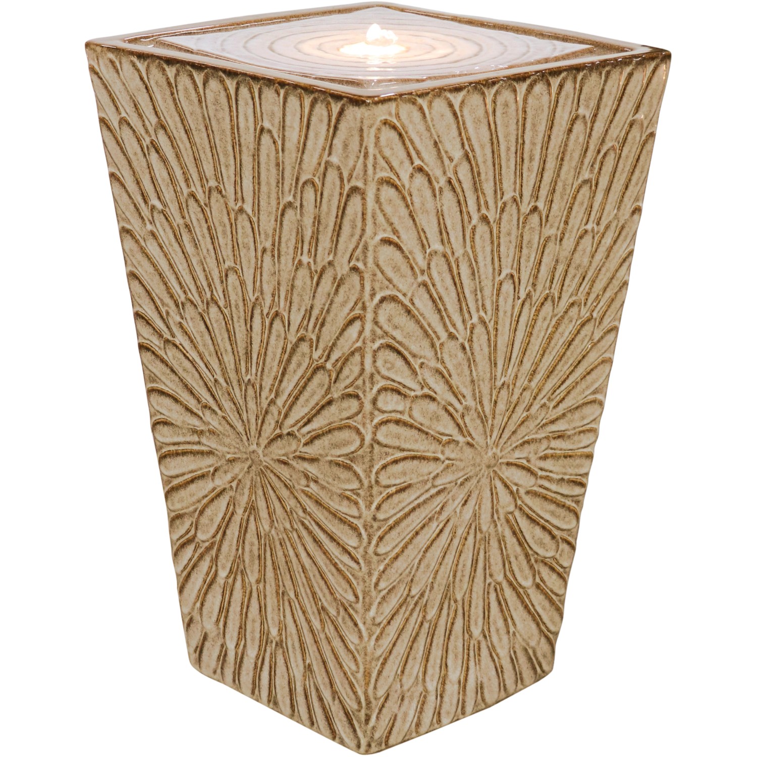 Granimex Keramik-Brunnen Embudo Inkl. Pumpe und LED-Beleuchtung