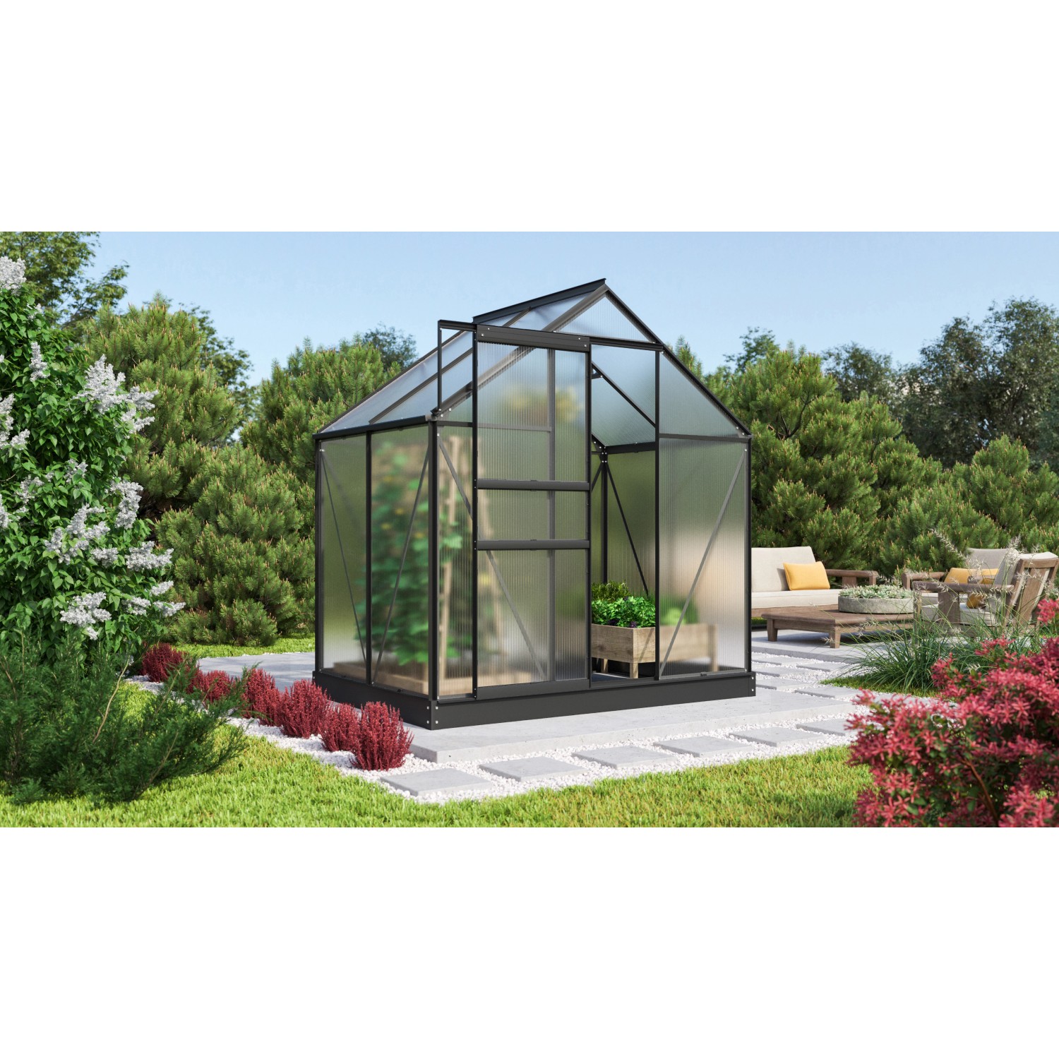 Vitavia Gewächshaus Comet 2500 Schwarz B 195 cm x T 131 cm