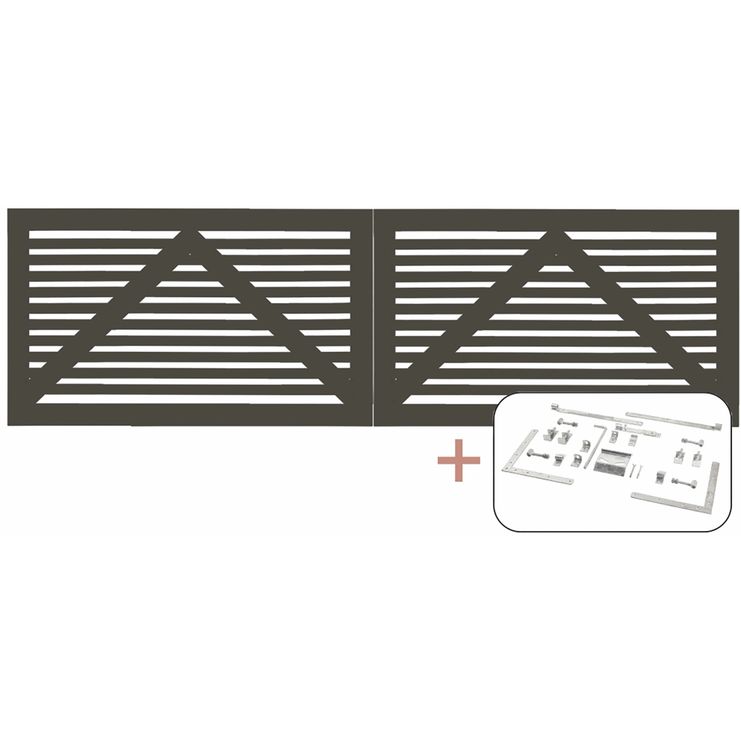 Plus Holz Doppeltor Tokyo Nadelholz Umbragrau 300 cm x 90 cm