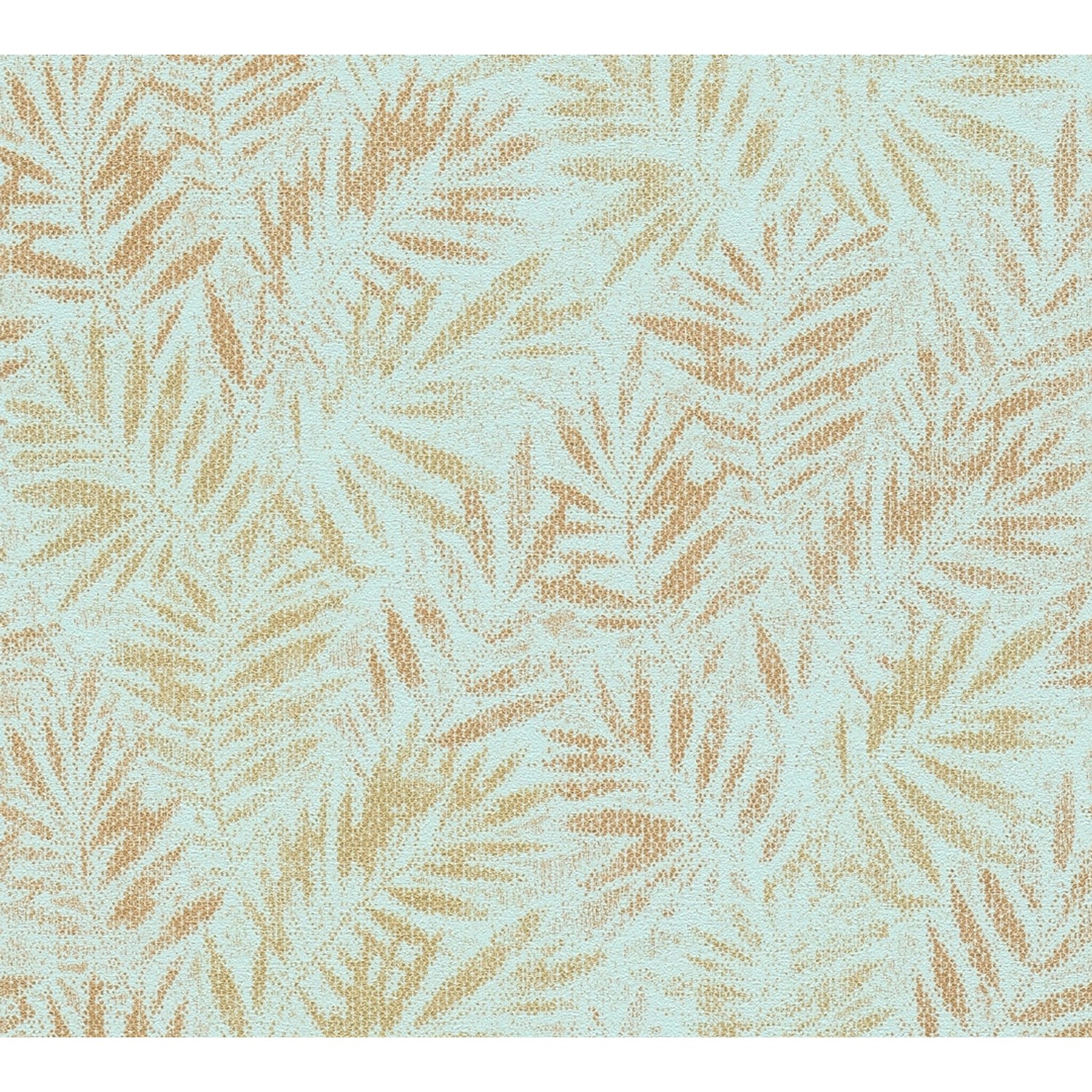 AS-Creation Vliestapete Blätter Metallic Muster Glänz., Matt Strukt. Türkis Gold