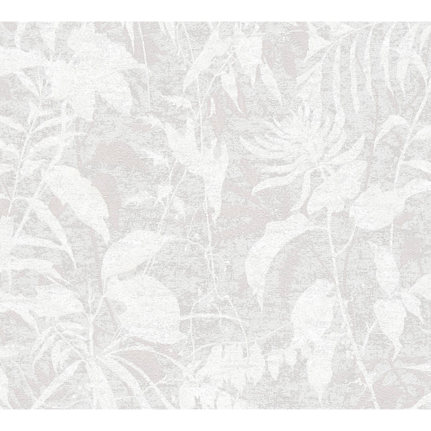 A.S. Creation Vliestapete Blätter Dschungel 10,05 m x 0,53 m Weiß-Grau FSC®