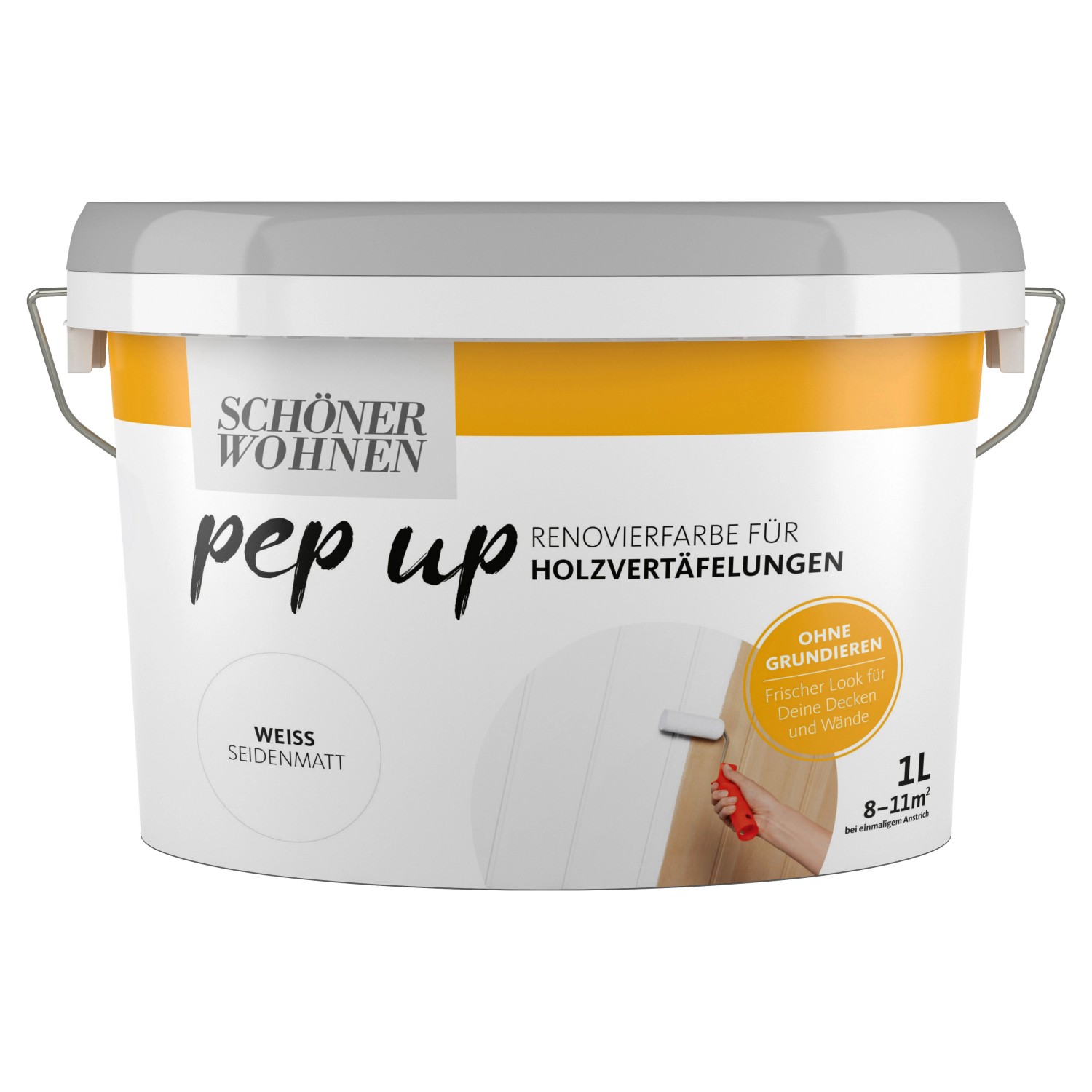 Schöner Wohnen pep up Renovierfarbe für Holzvertäfelungen Weiß 1 l