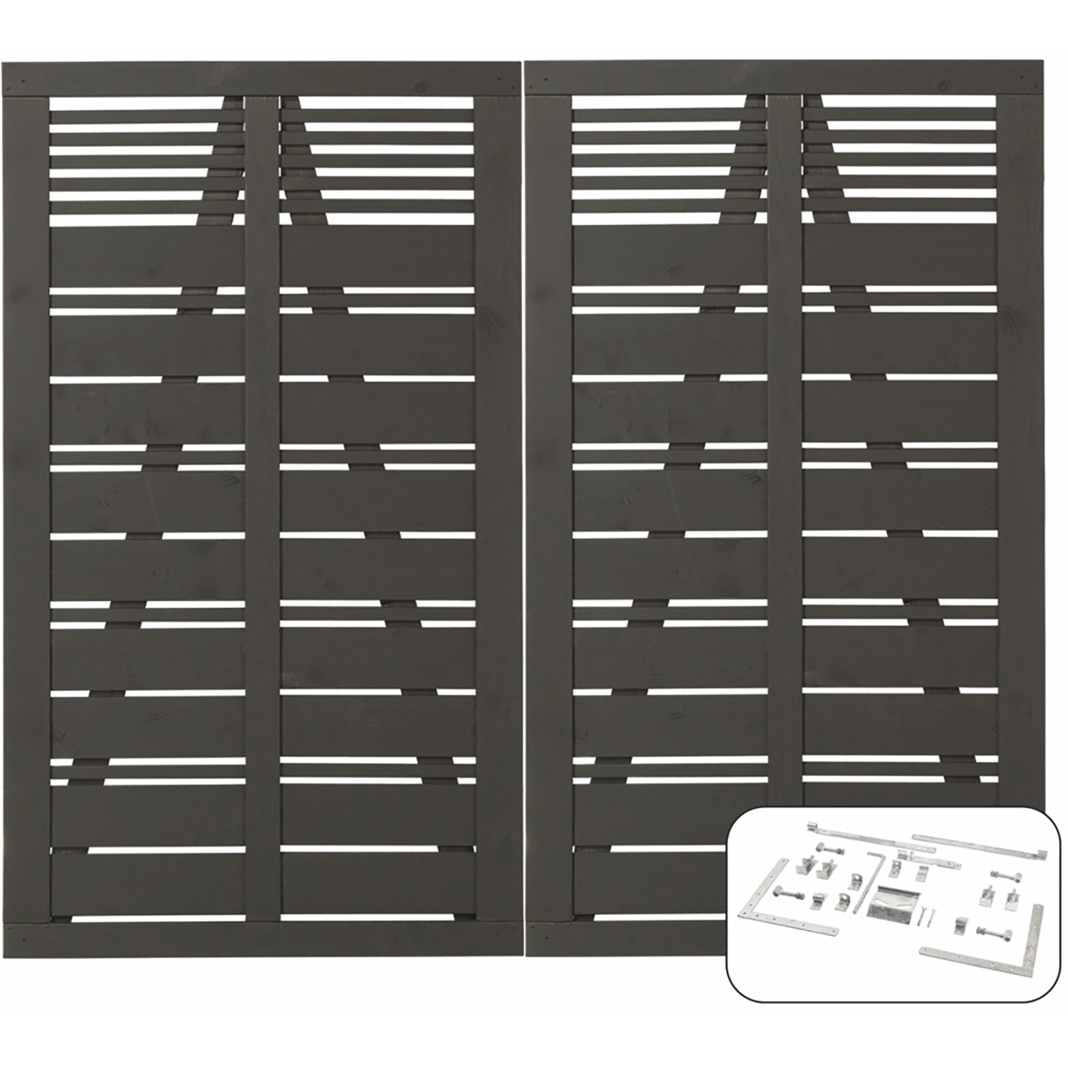 Plus Holz Doppeltor Silence Nadelholz Umbragrau 200 cm x 170 cm
