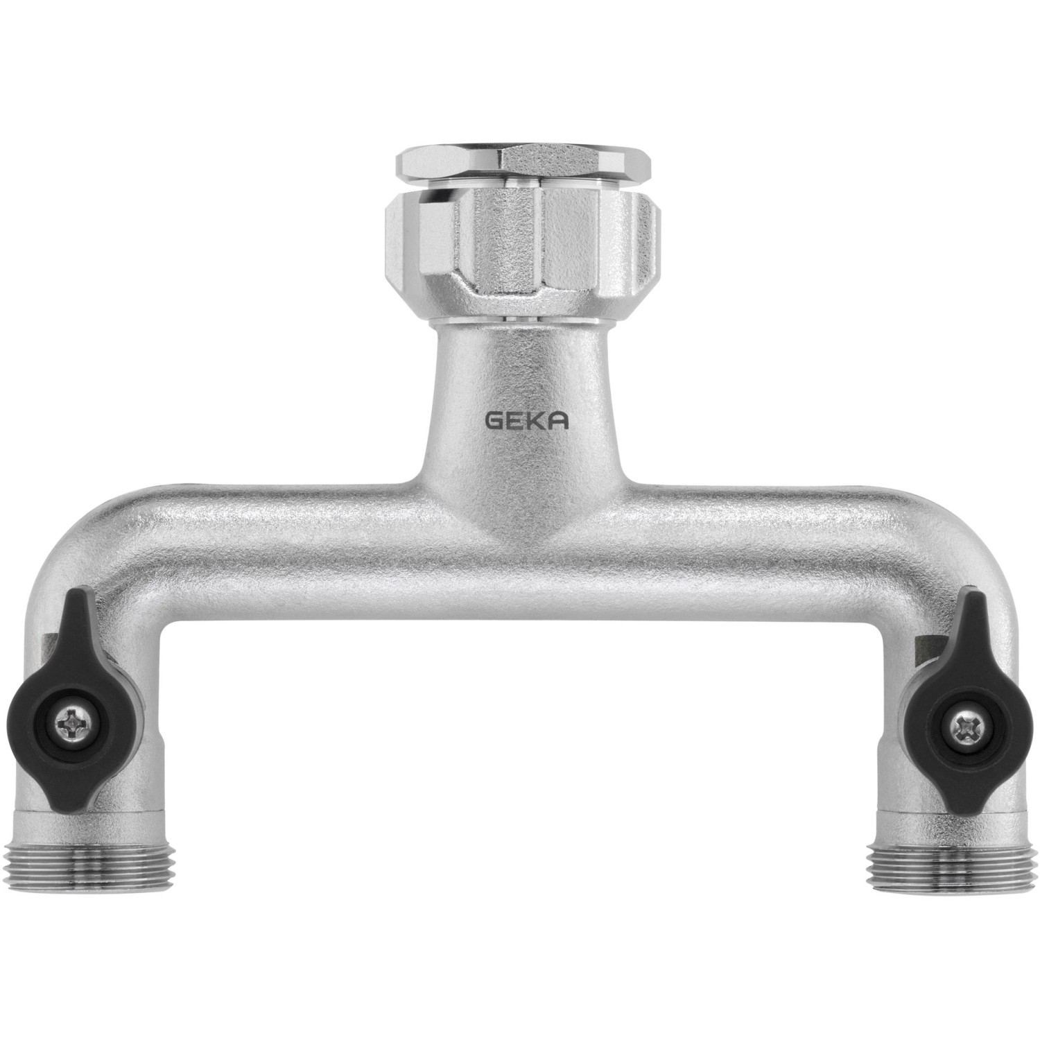 Geka Plus Zweiwegeventil Messing Cr Vertikal IG G3/4 Zoll+G1 Zoll 2 x AG G3/4 Zoll