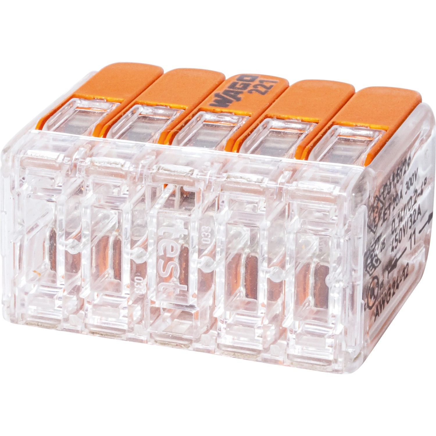 Wago Verbindungsklemme mit Hebeln 221-420 10 polig Transparent