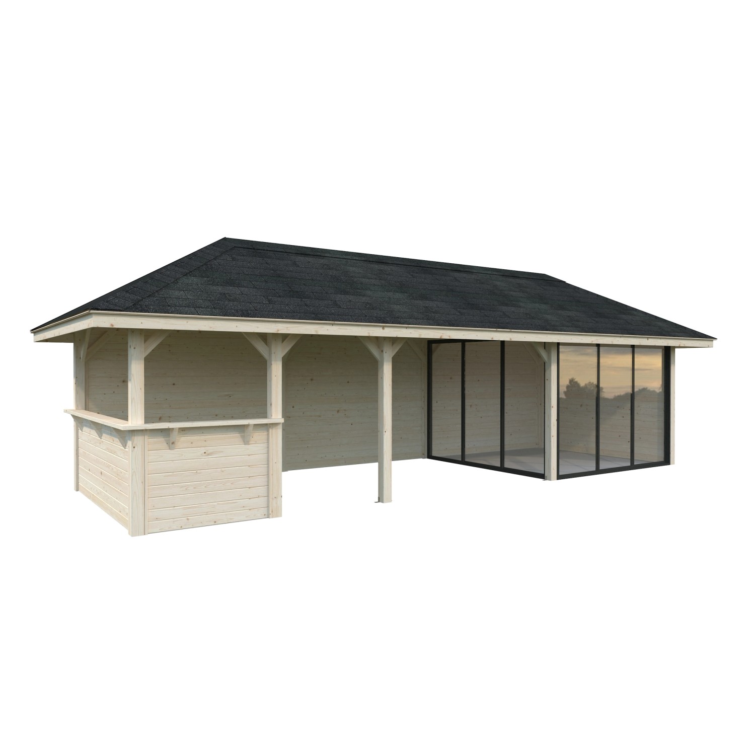Palmako Pavillon Bianca Set215 Slide Naturbelassen 876 cm x 300 cm FSC®