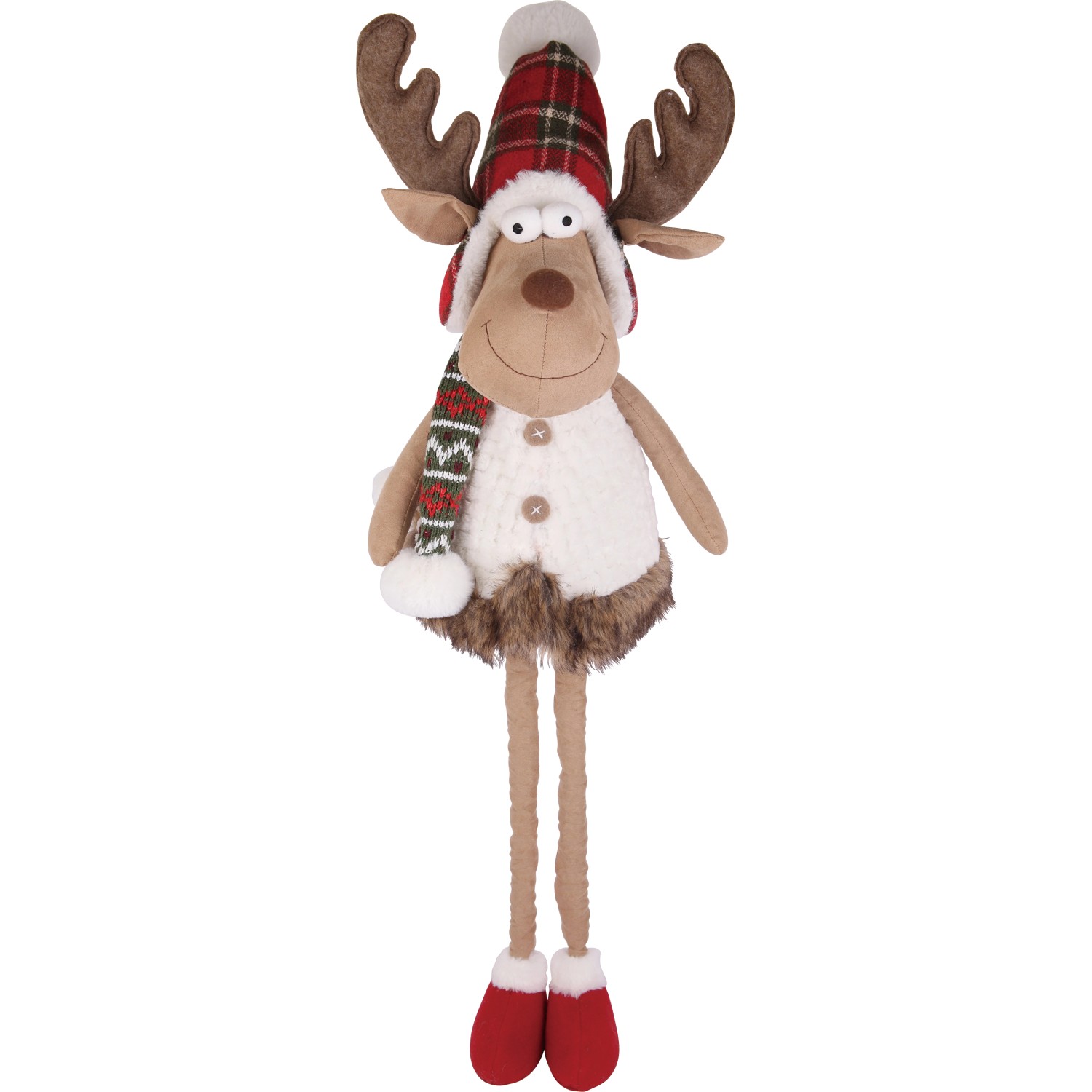 Stoff-Rentier Pop-up Stehend Rot-Grün 113 cm x 26 cm x 21 cm