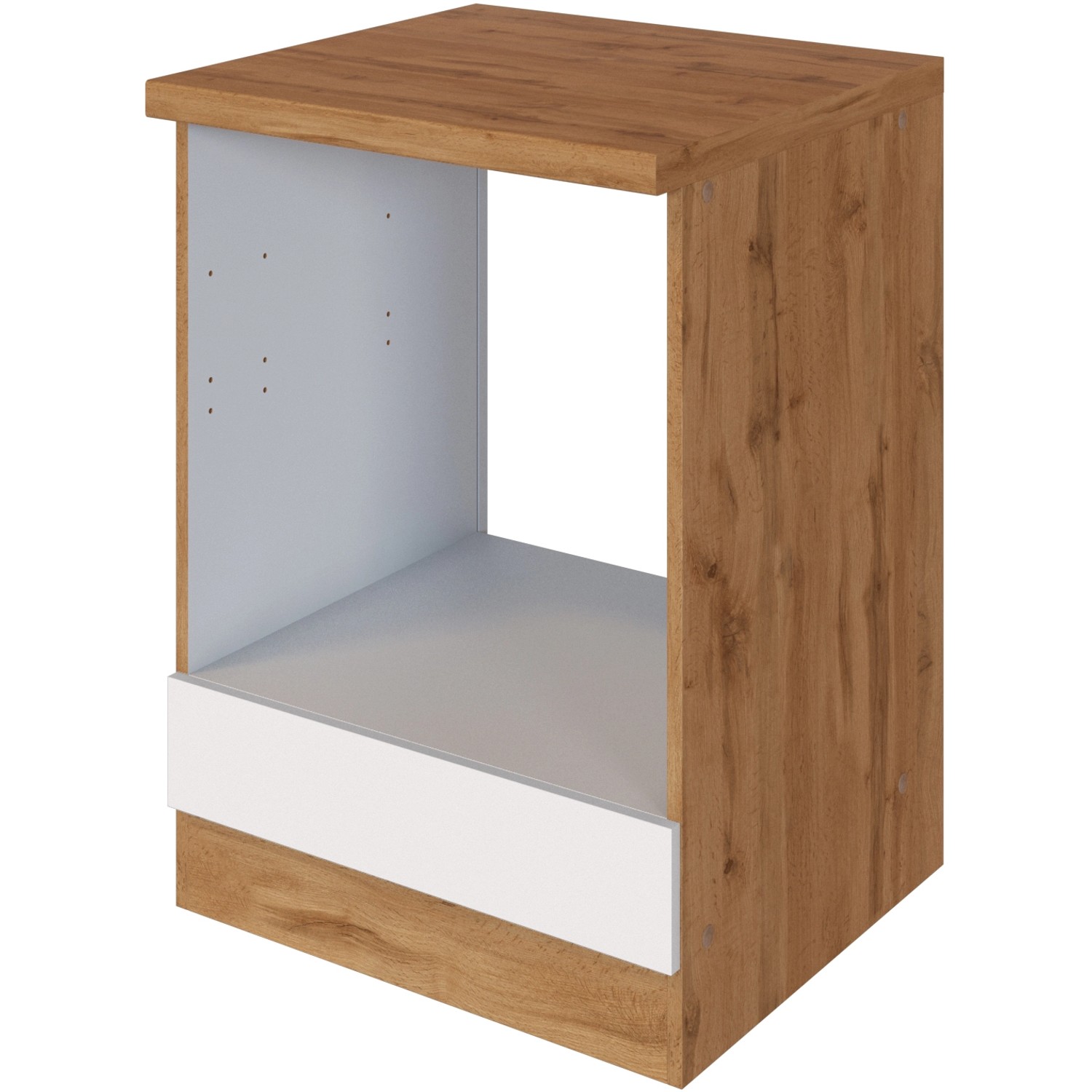 Held Möbel Küchen-Herdumbau Sorrento 60x85xT60cm Nische f. Ofen Weiß-WotanEiche