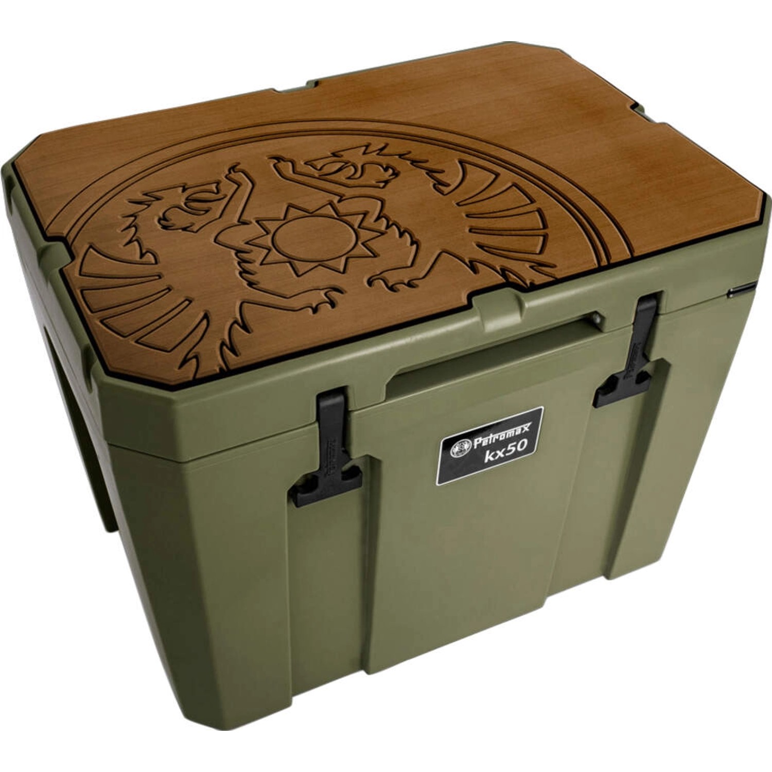 Haft-Auflage für Kühlbox kx50 Braun mit Drachenemblem