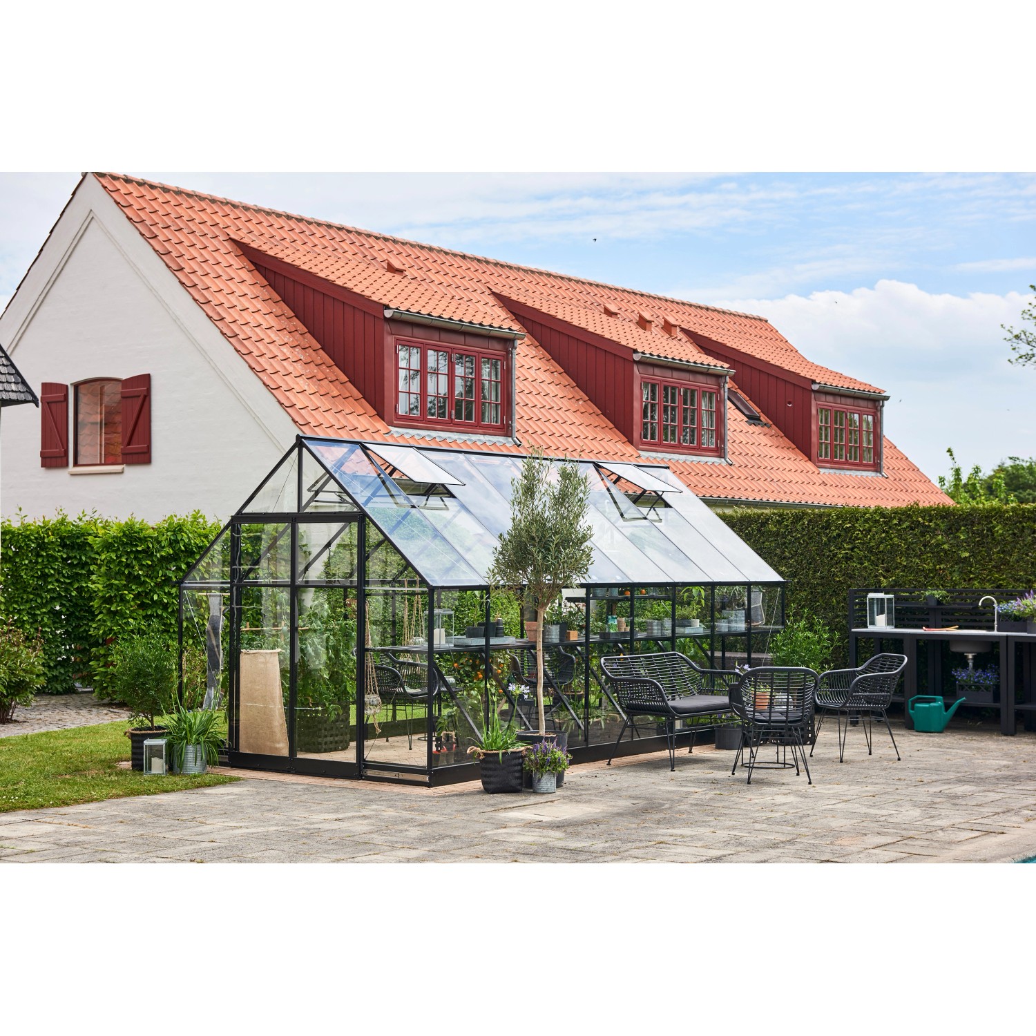 Halls Gewächshaus Qube+ 816 Schwarz 13 m²