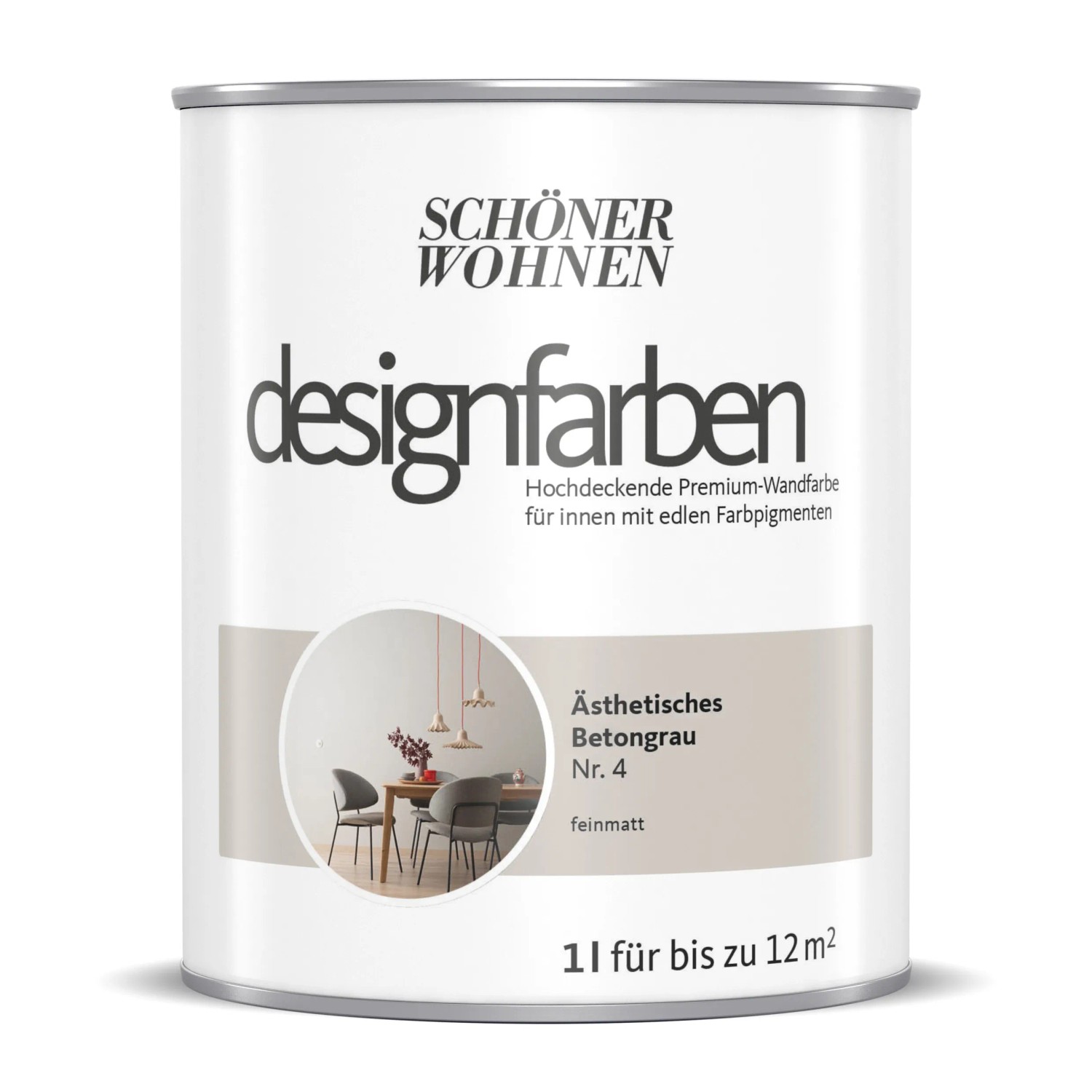 Schöner Wohnen Designfarben Ästhetisches Betongrau 1 l