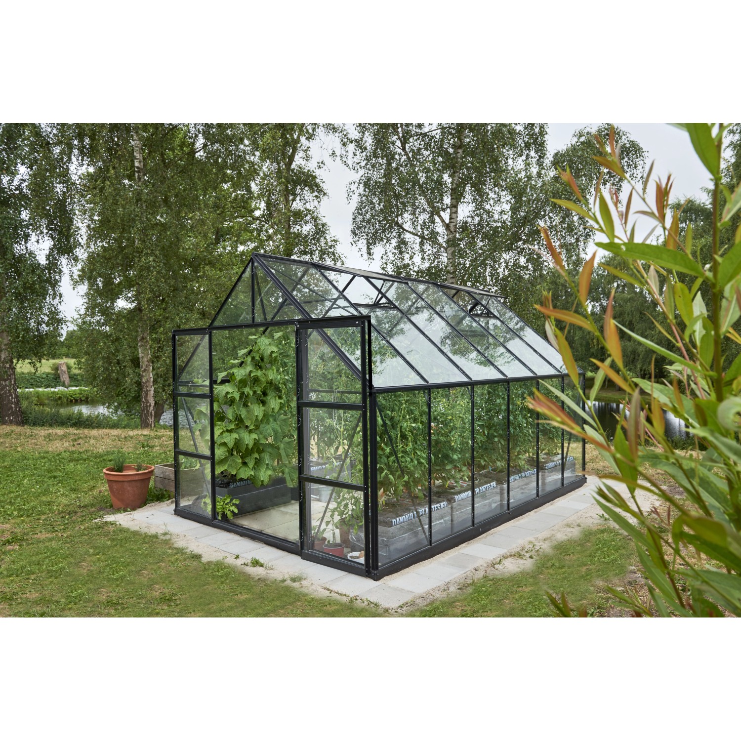 Halls Gewächshaus Universal Schwarz 9,9 m²