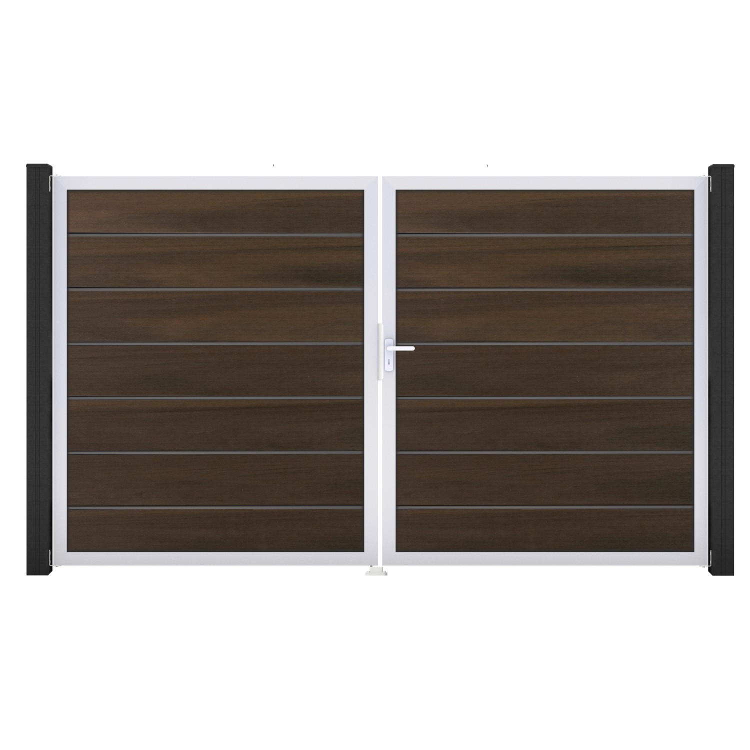 GroJa Grande Steckzaun Tor Premium DIN Rechts EV1 Walnuss