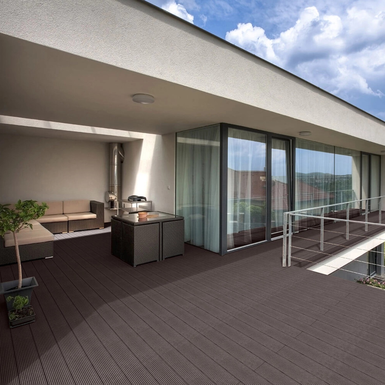 Home Deluxe WPC-Terrassendielen Samana Dunkelbraun 2 m²