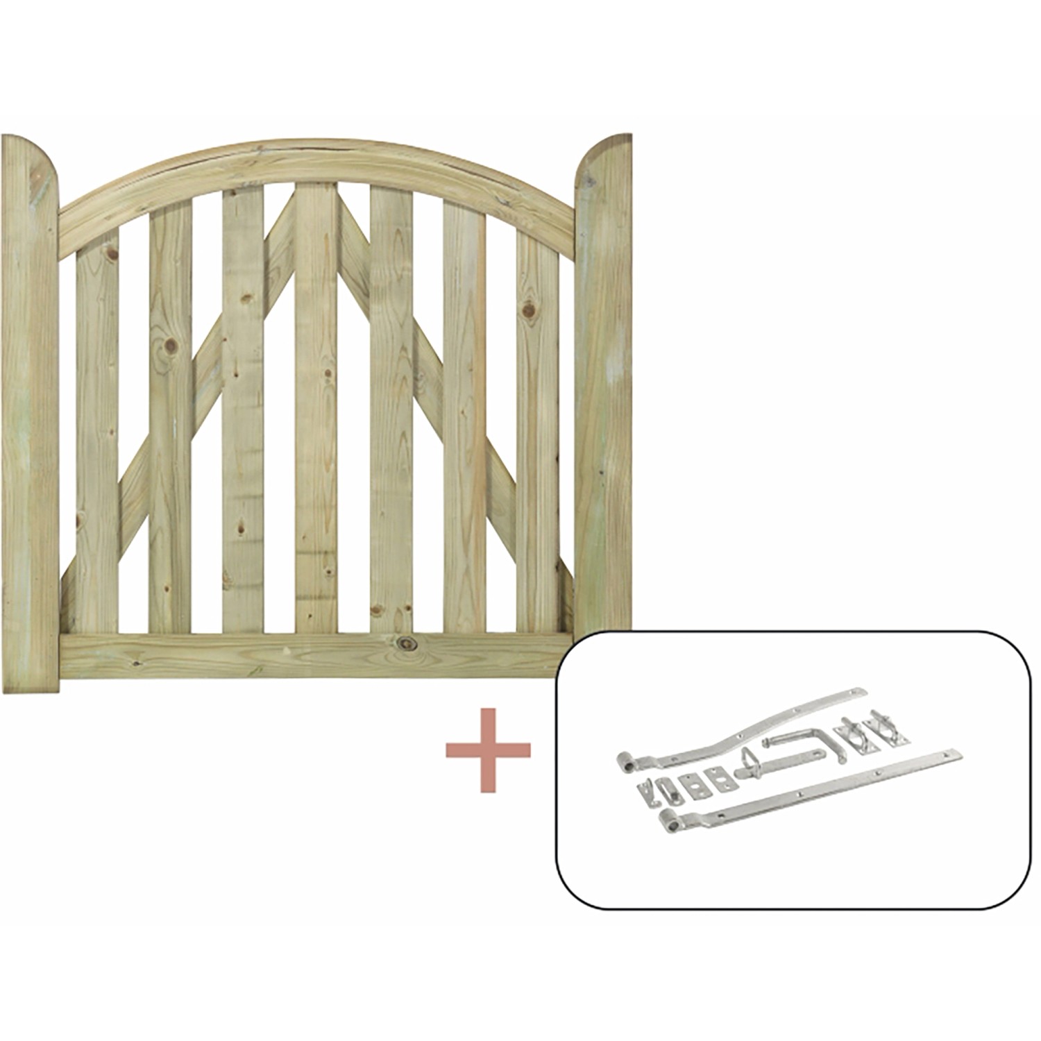 Plus Holz Einzeltor Ligno Nadelholz DIN R druckimprägniert 100 cm x 88/86 cm