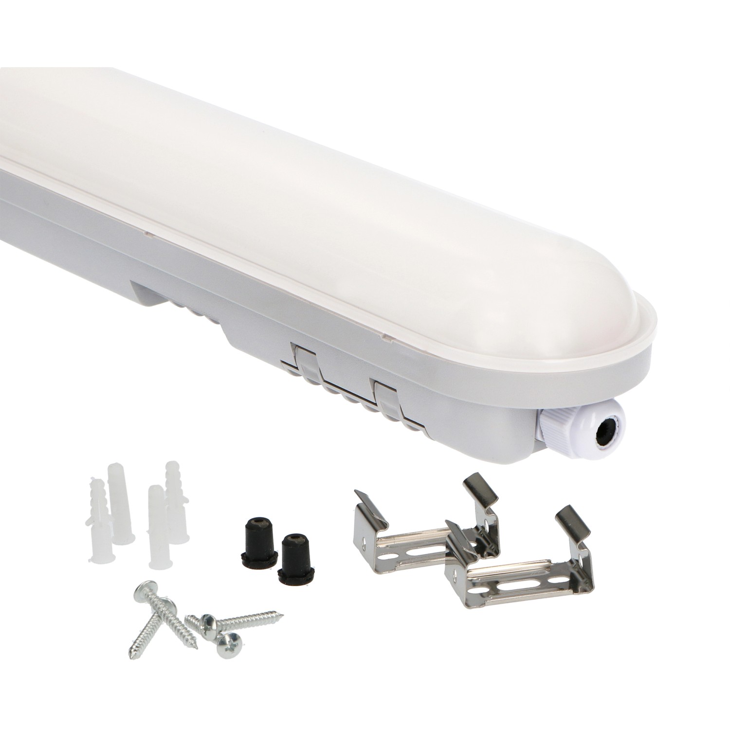 LED-Wannenleuchte Strip 55 W 6600 lm 4000 K IP65 150 cm Grau