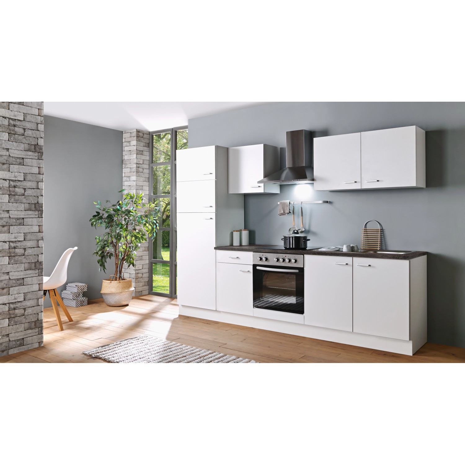 Menke Küchenzeile White Classic 270 cm Weiß