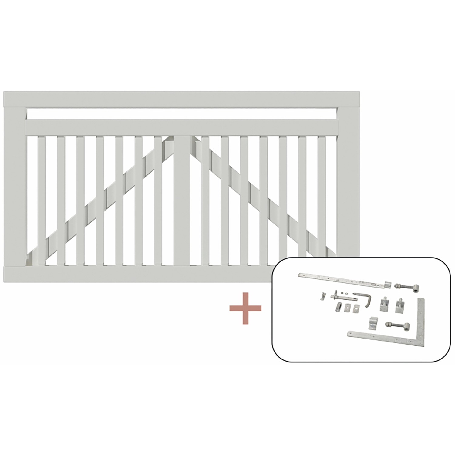 Plus Holz Einzeltor Linea Nadelholz Weiß 150 cm x 80 cm