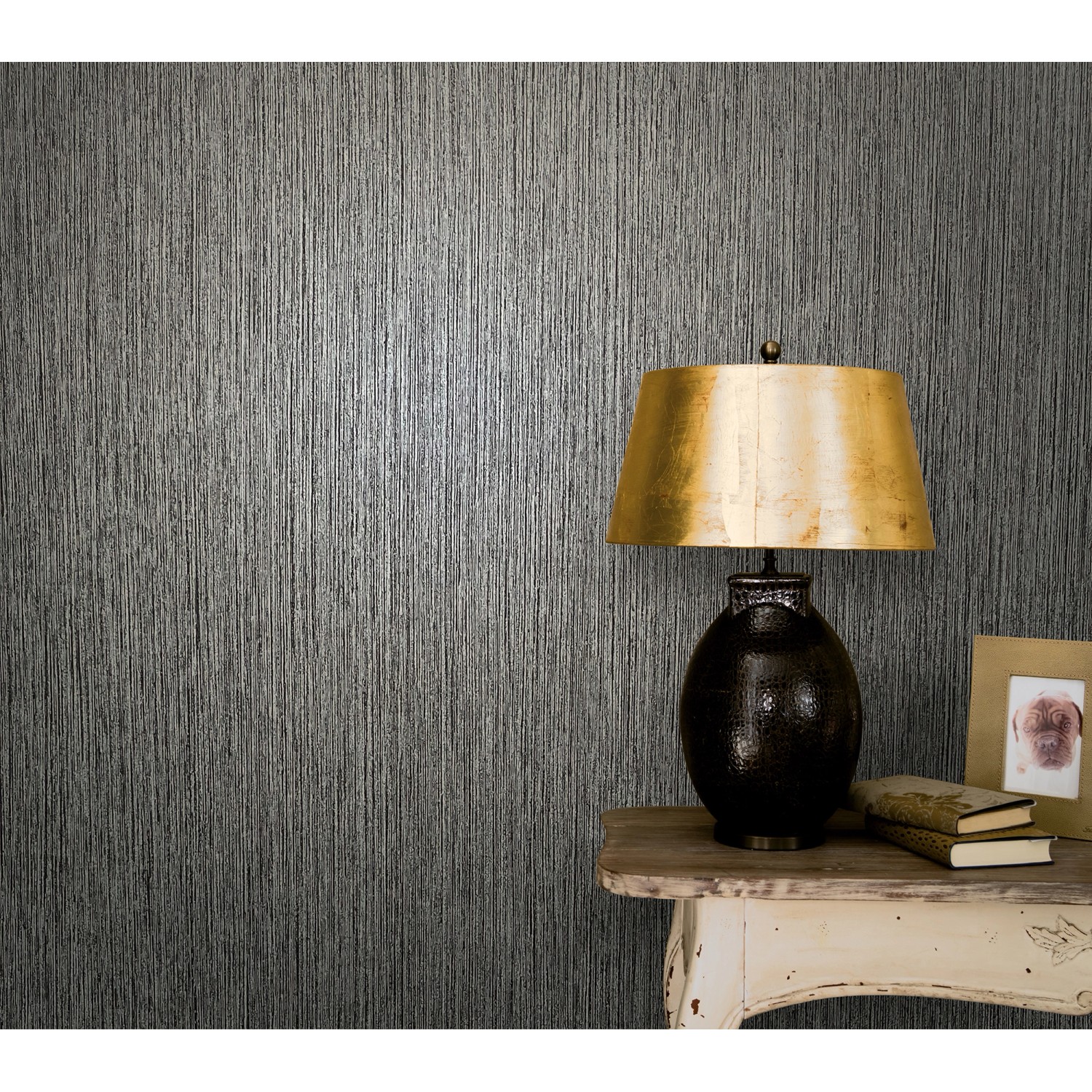 Marburg Vliestapete Vintage Deluxe Uni Anthrazit FSC®