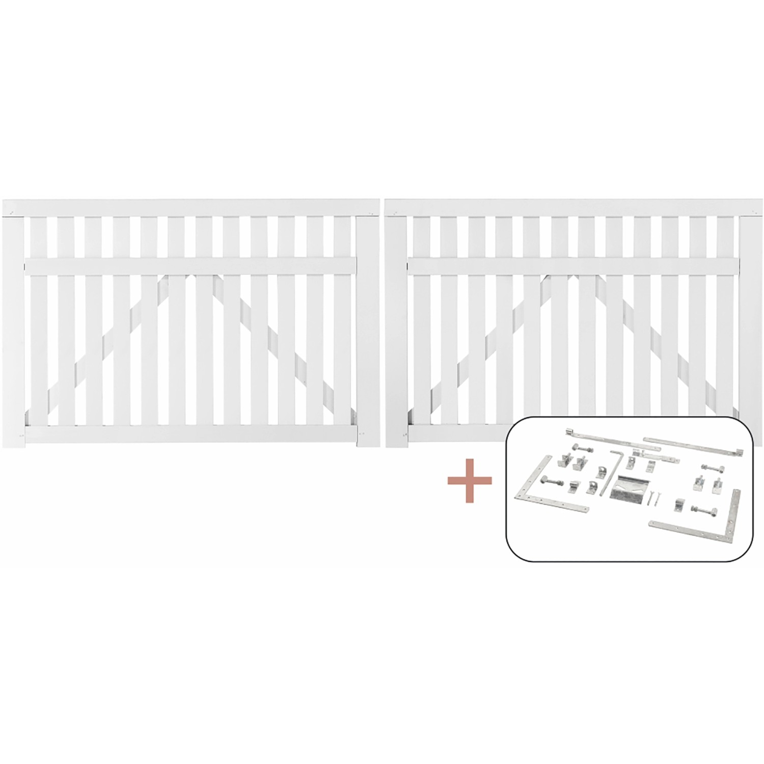 Plus Holz Doppeltor Country Nadelholz Weiß 300 cm x 98 cm