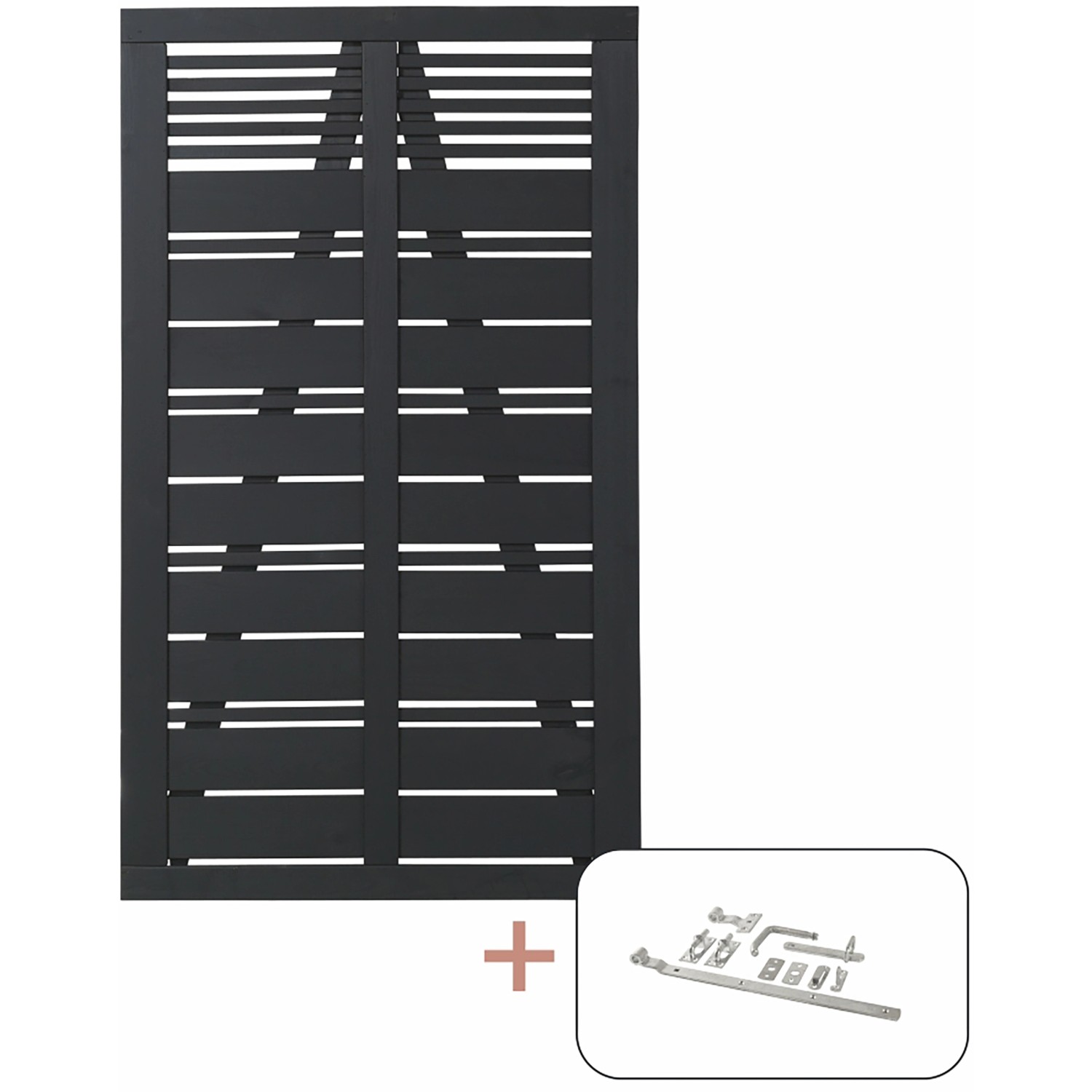 Plus Holz Einzeltor Silence Nadelholz Schwarz 100 cm x 170 cm