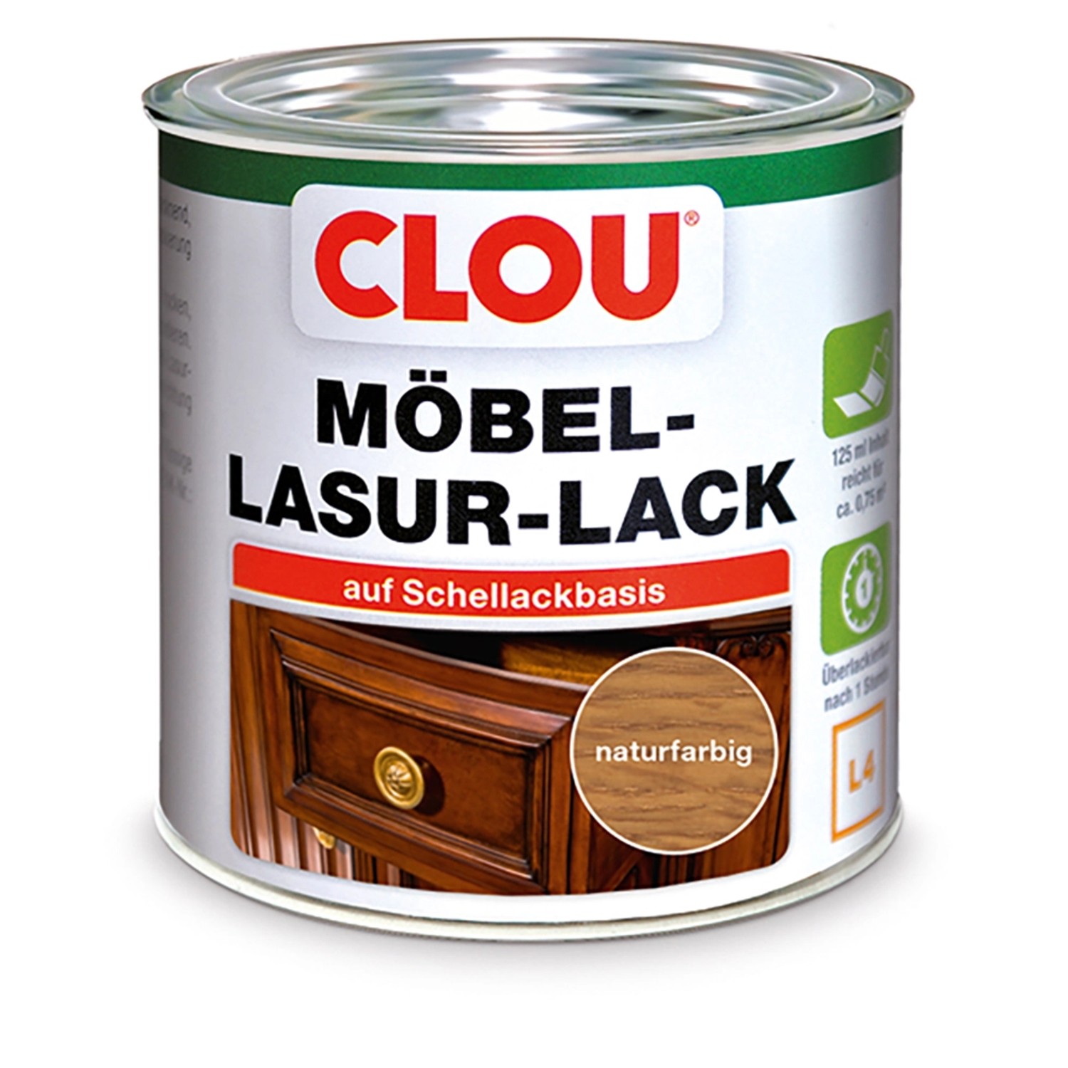 Clou Möbel-Lasur-Lack Naturfarbig 125 ml